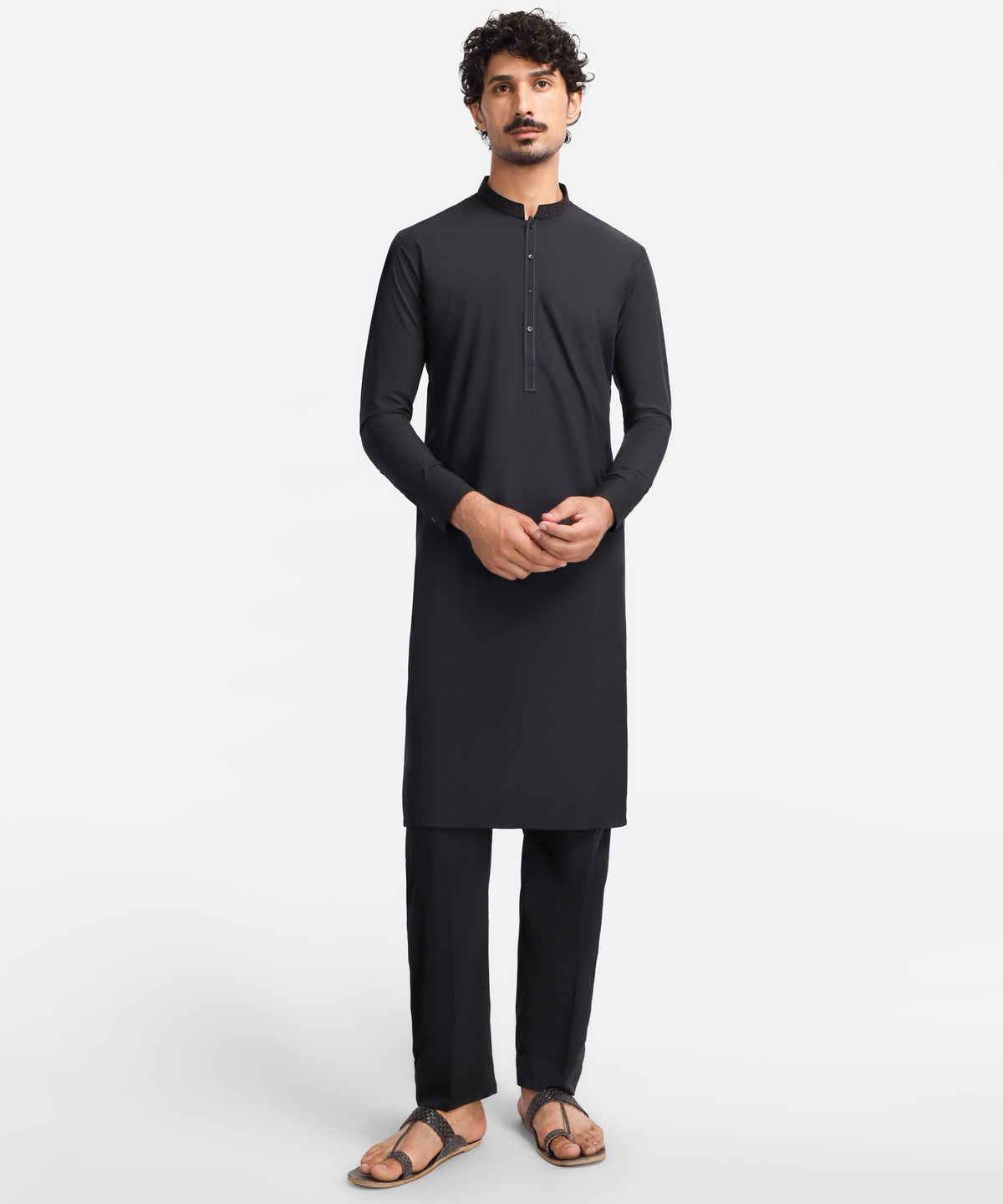Black Semi-Formal Kurta Trousers