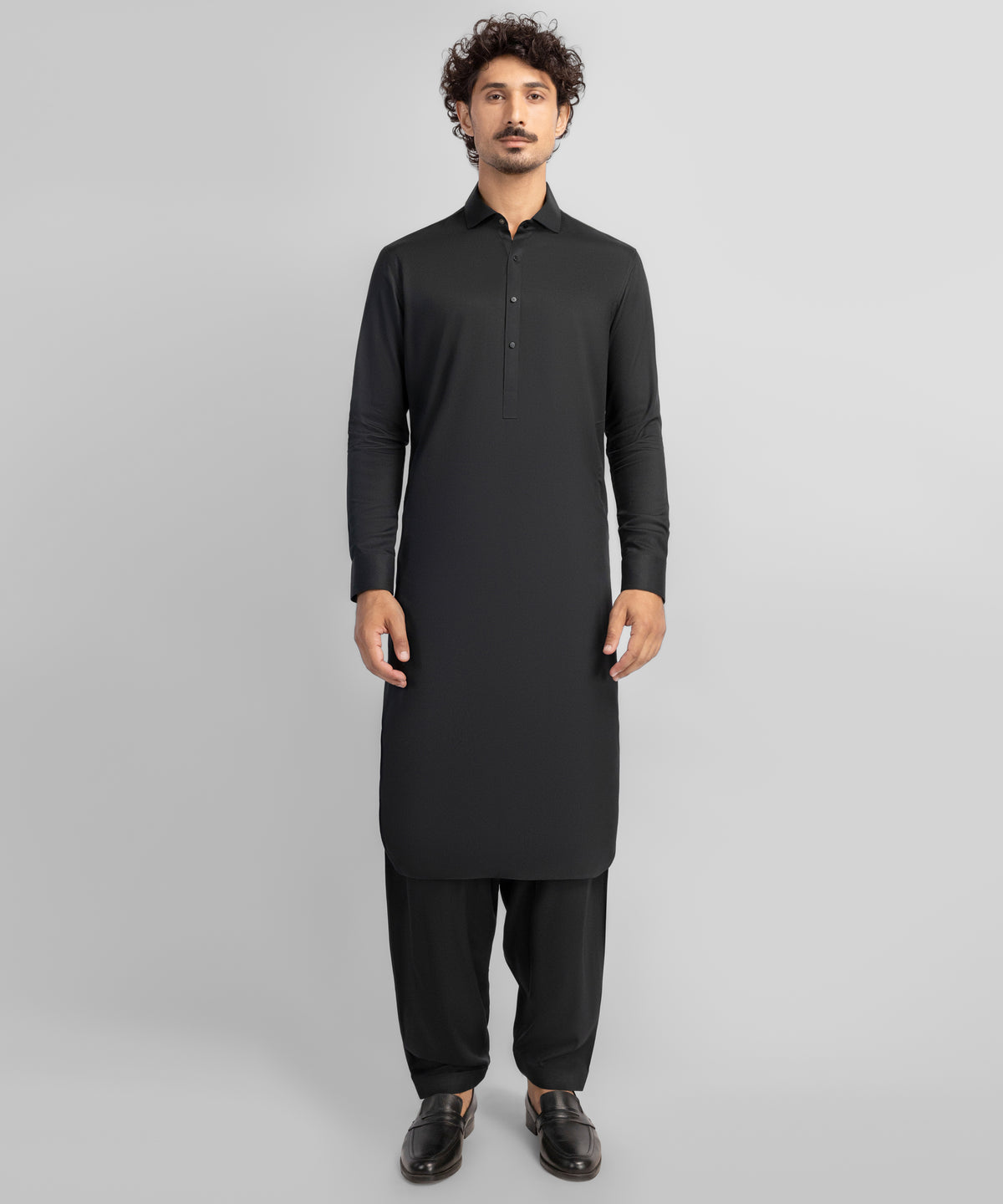 Black Plain Viscose Kameez Shalwar