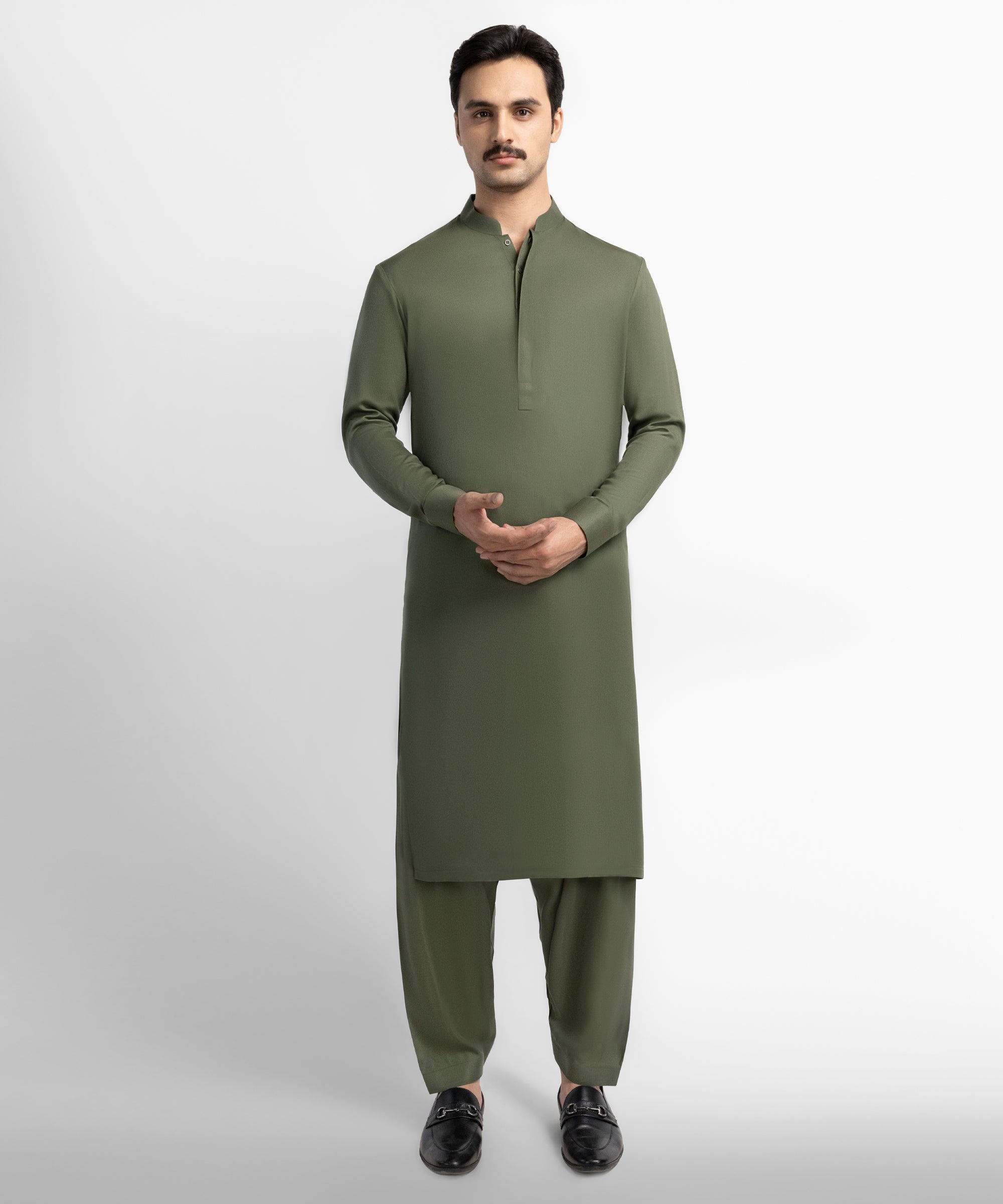 Forest Green Plain Kameez Shalwar