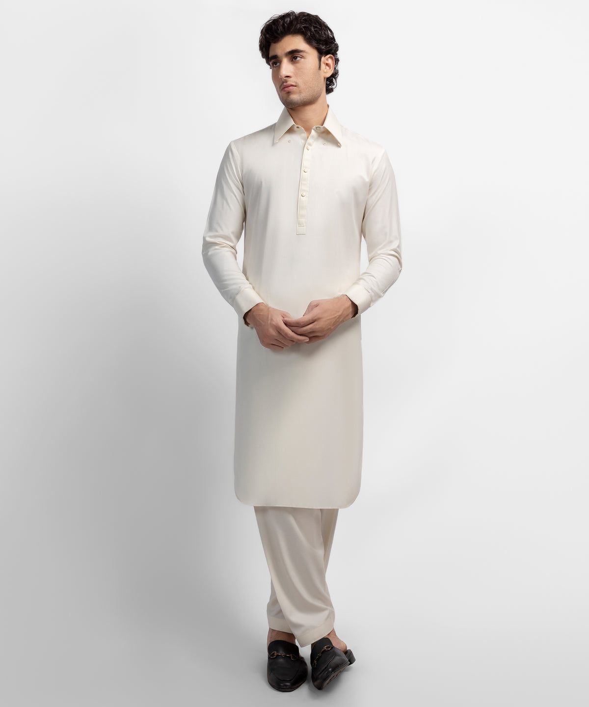 Cream Formal Kameez Shalwar