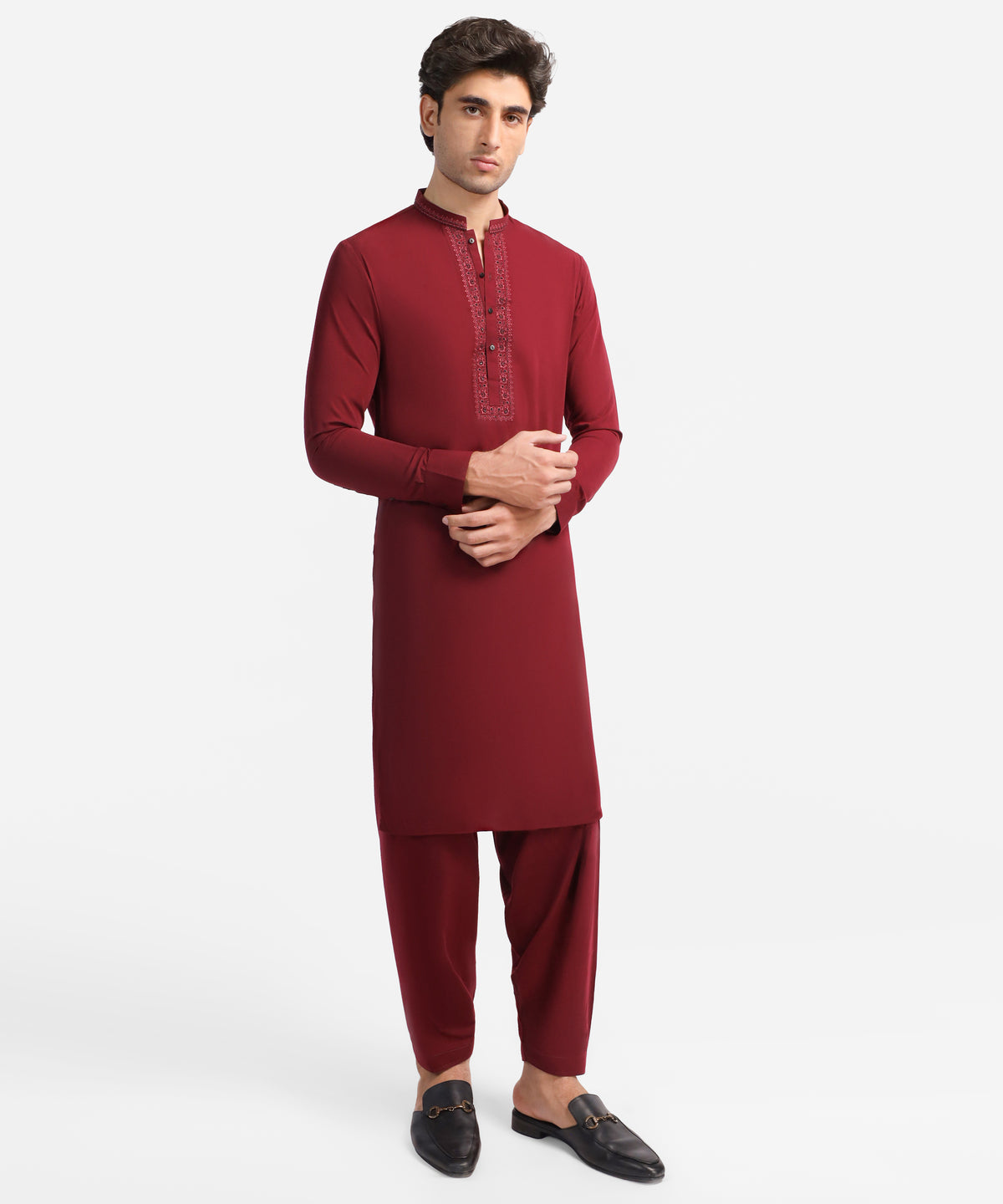 Ruby Red Formal Georgette Kameez Shalwar