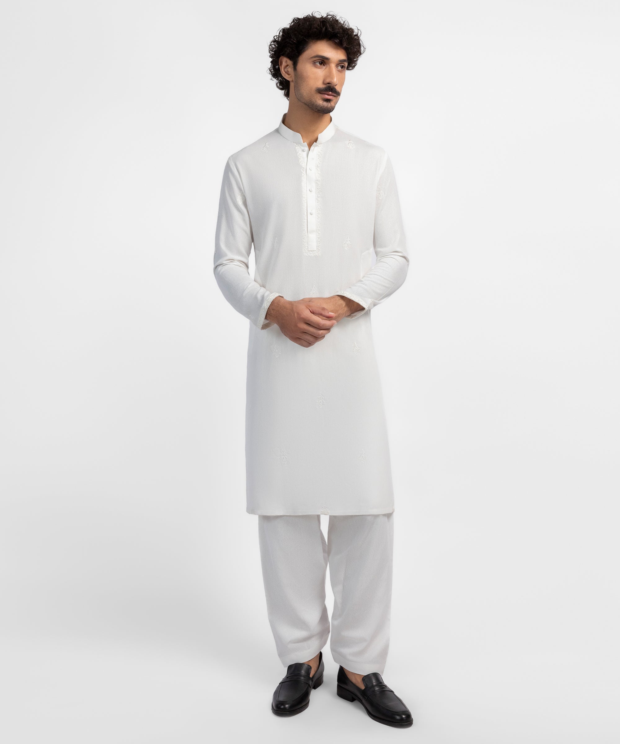 White Formal Ayudia Kameez Shalwar