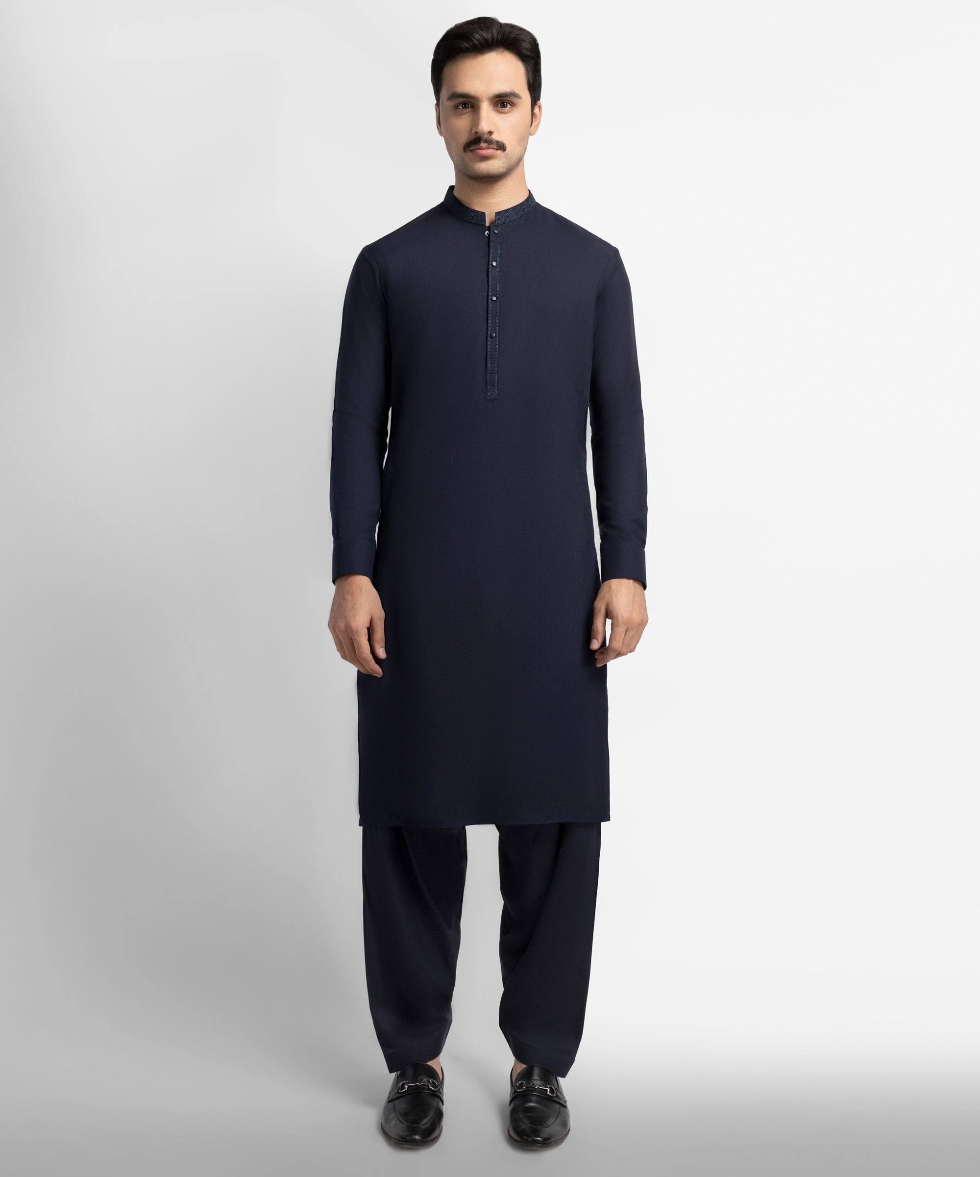 Midnight Blue Semi-Formal Kameez Shalwar