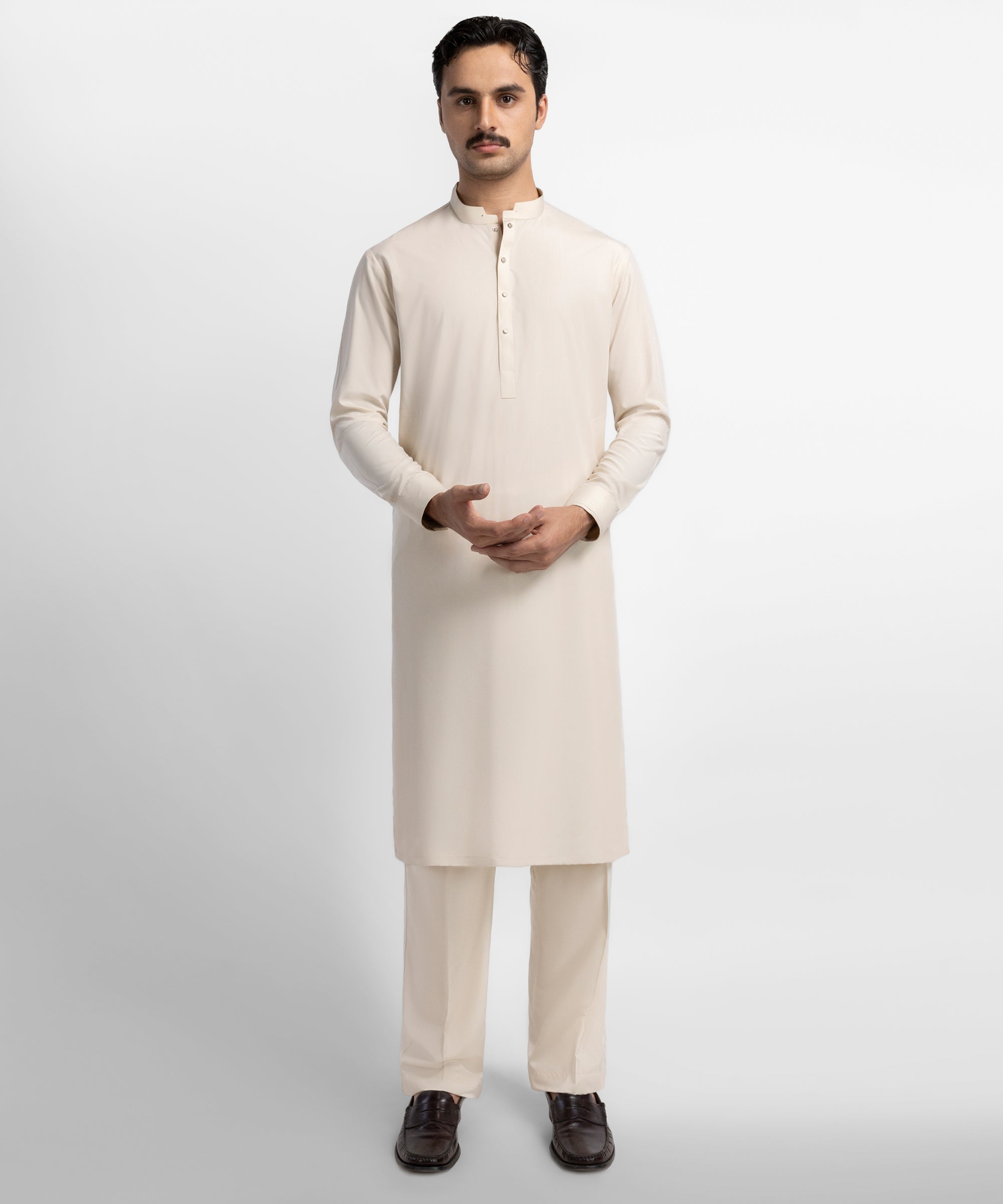 Cream Casual Kameez Shalwar