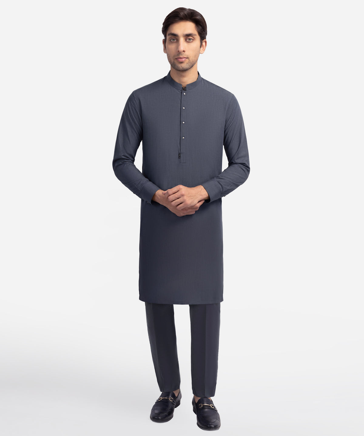GREYISH BLUE COTTON CASUAL KAMEEZ SHALWAR