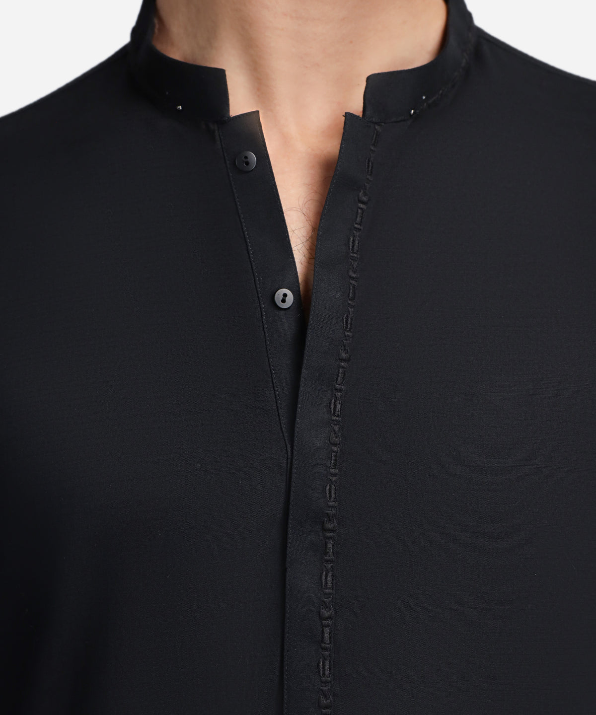Black Semi-Formal Cotton Kameez Shalwar
