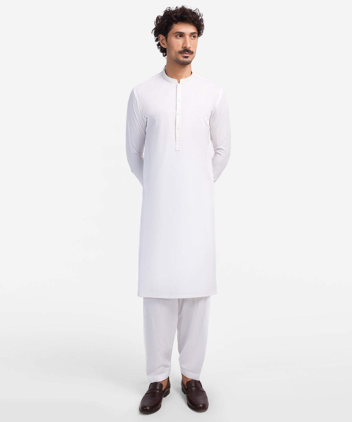 White Semi-Formal Kameez Shalwar