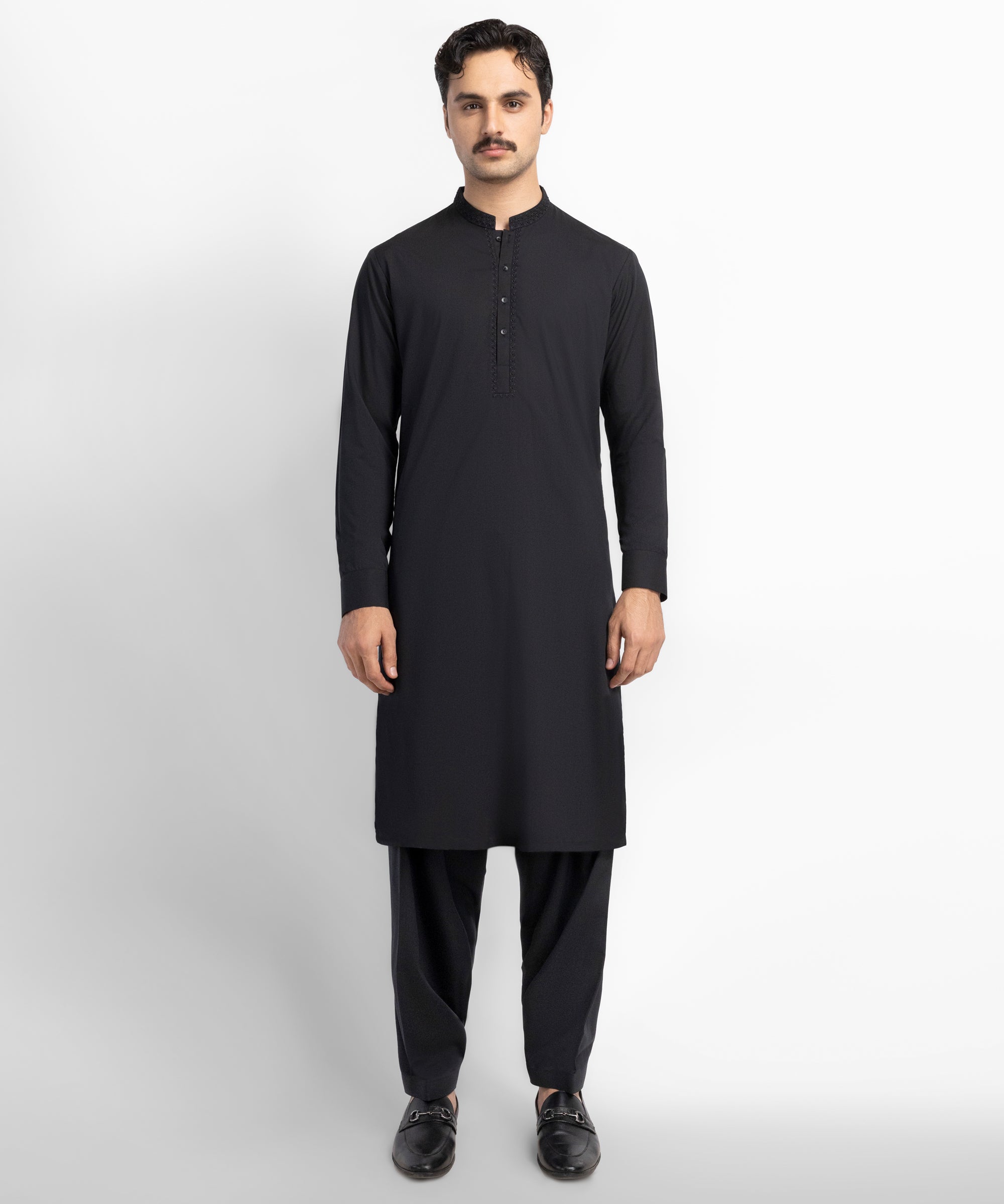 Black Semi-Formal Kameez Shalwar
