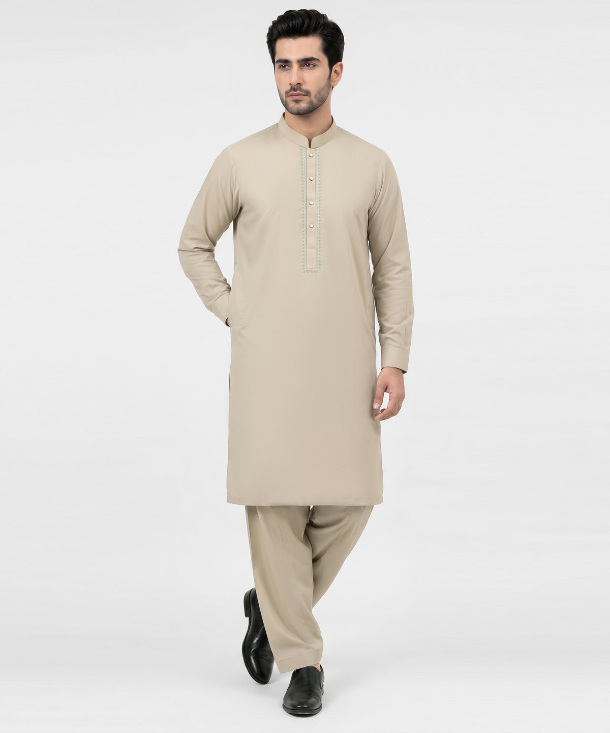 Lime Green Semi-Formal Kameez Shalwar