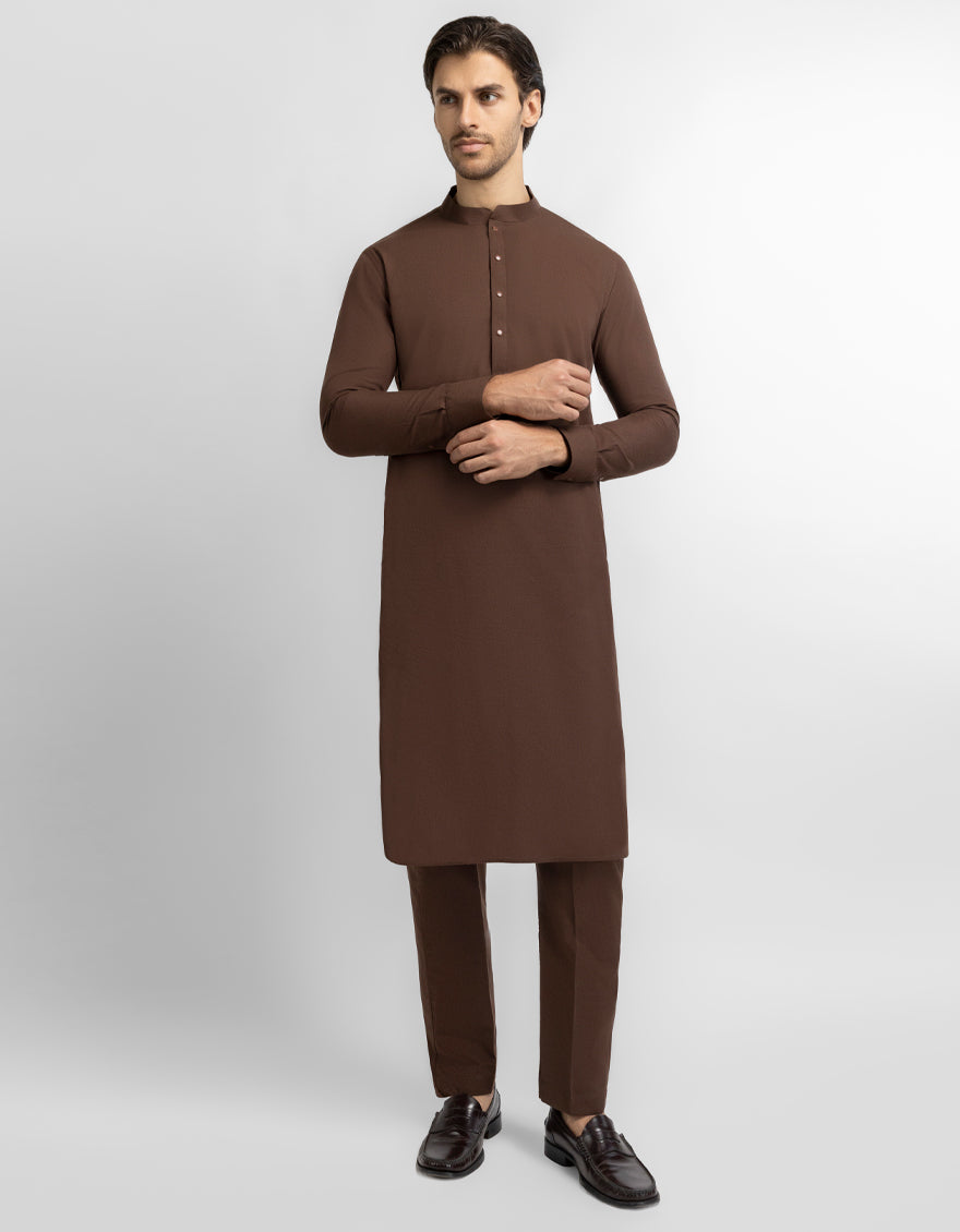 BROWN CASUAL KURTA TROUSERS