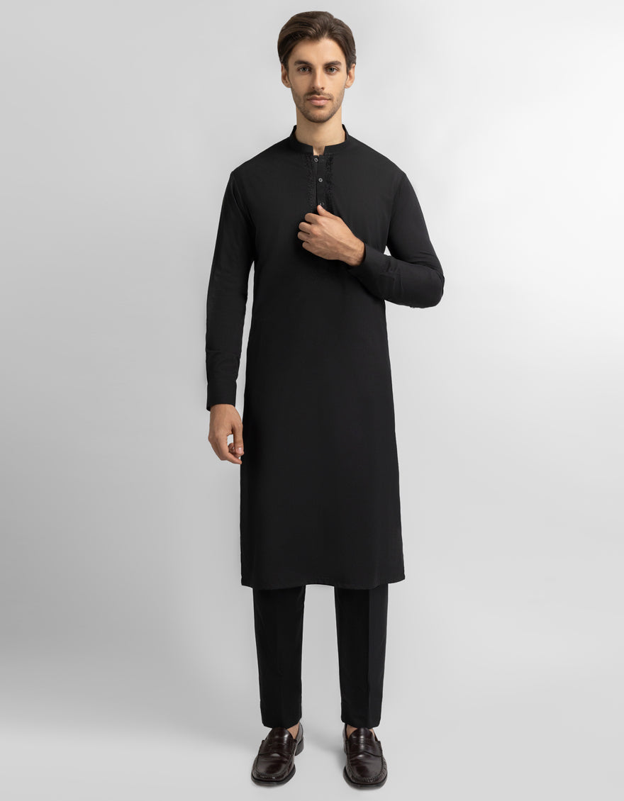 Black Formal Kurta Trousers