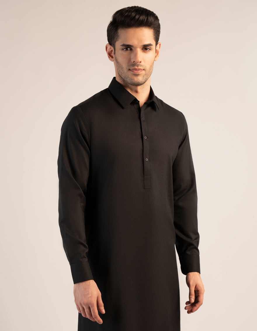 BLACK UNSTITCHED FABRIC
