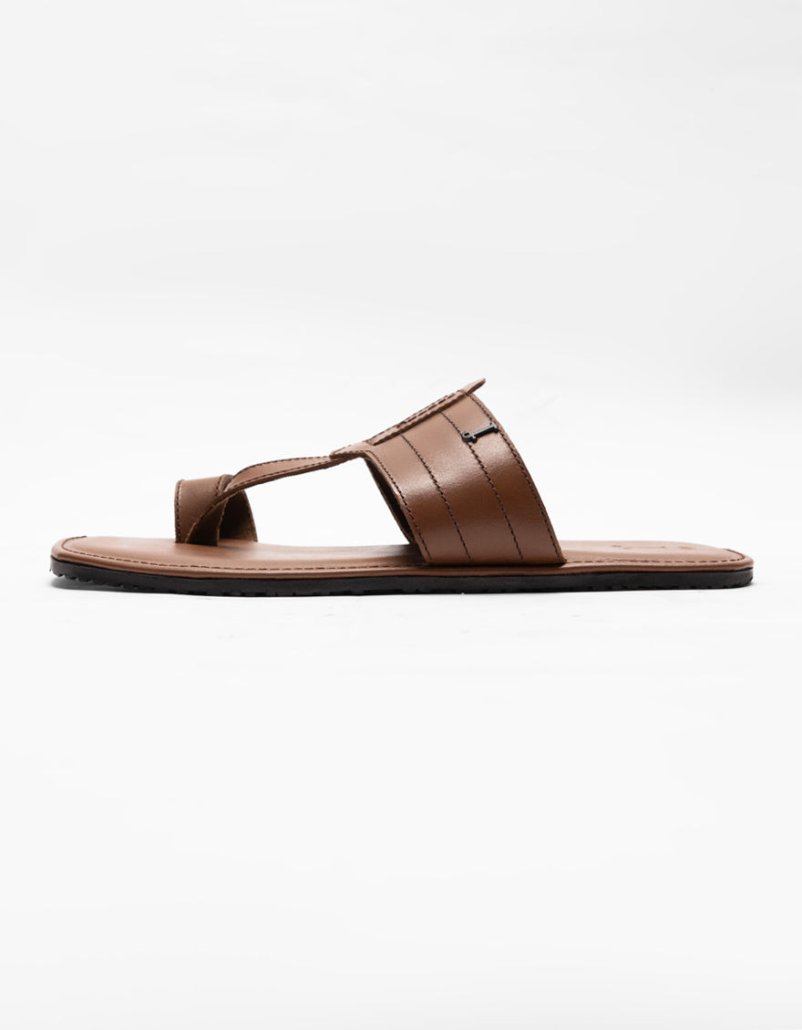 BROWN PLAIN KOLHAPURI CHAPPAL