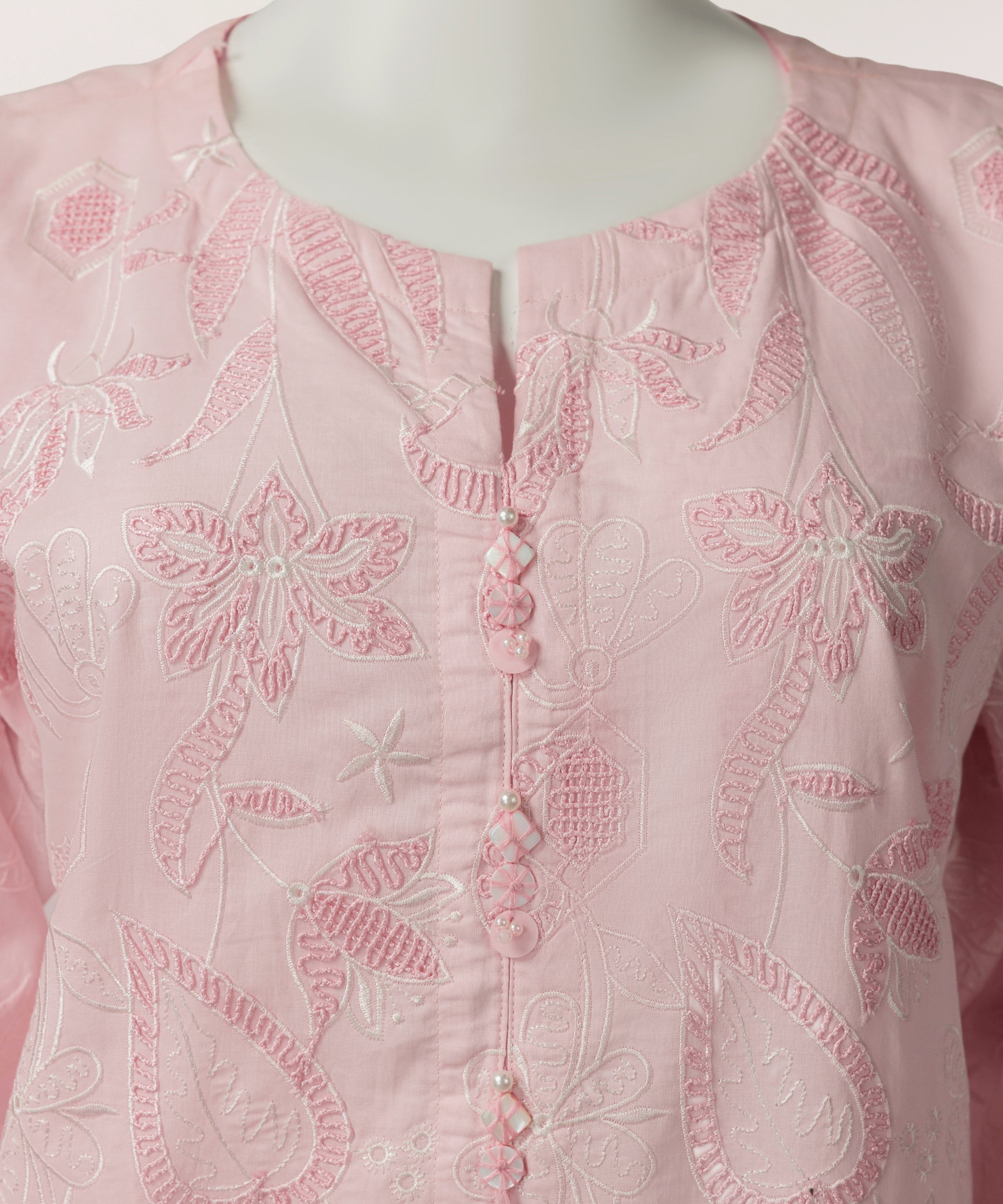 Pink Lawn Embroidered Stitched 3Pc