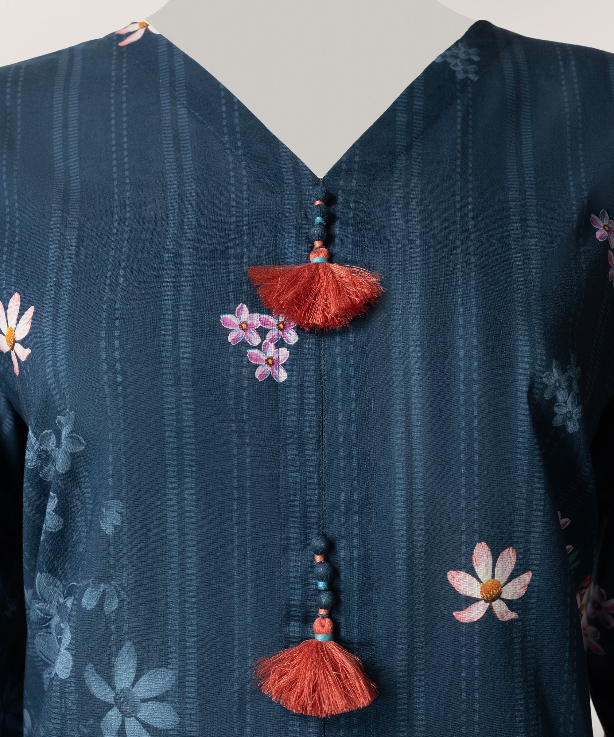 Dark Blue Lawn Digital Printed Stitched 3Pc