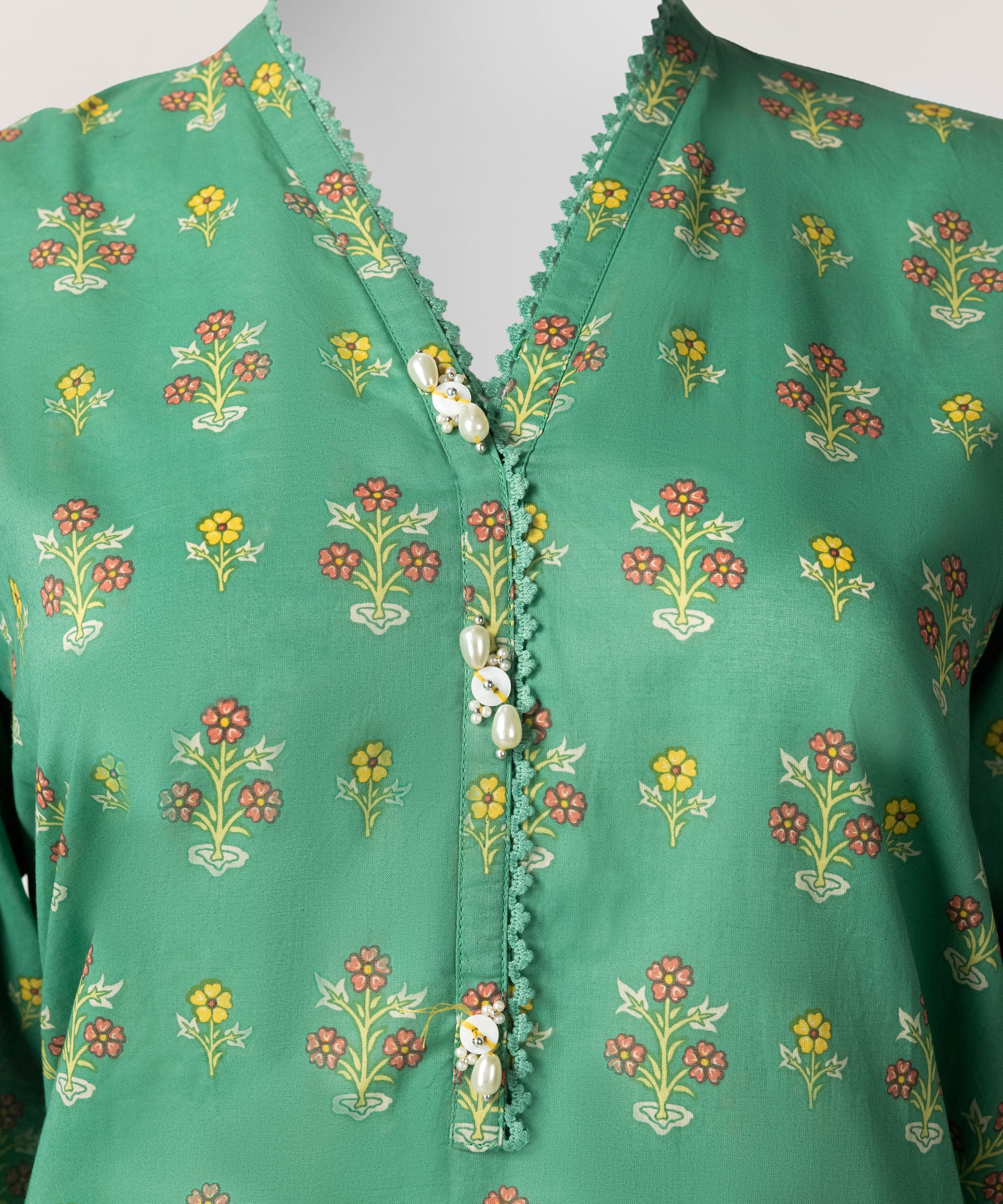 Green Lawn Printed Stitched 3Pc