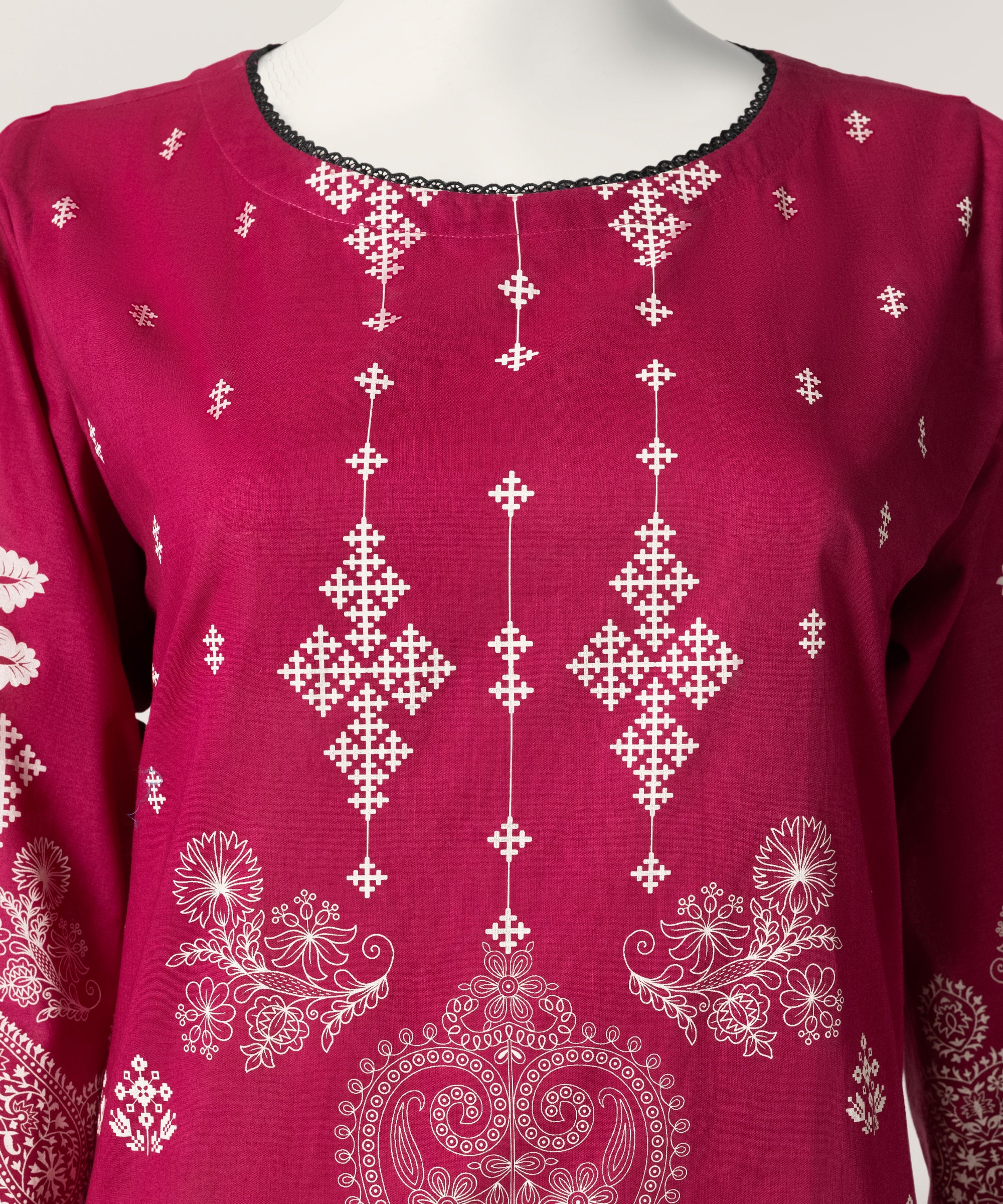 Pink Lawn Paste Printed Stitched 3Pc