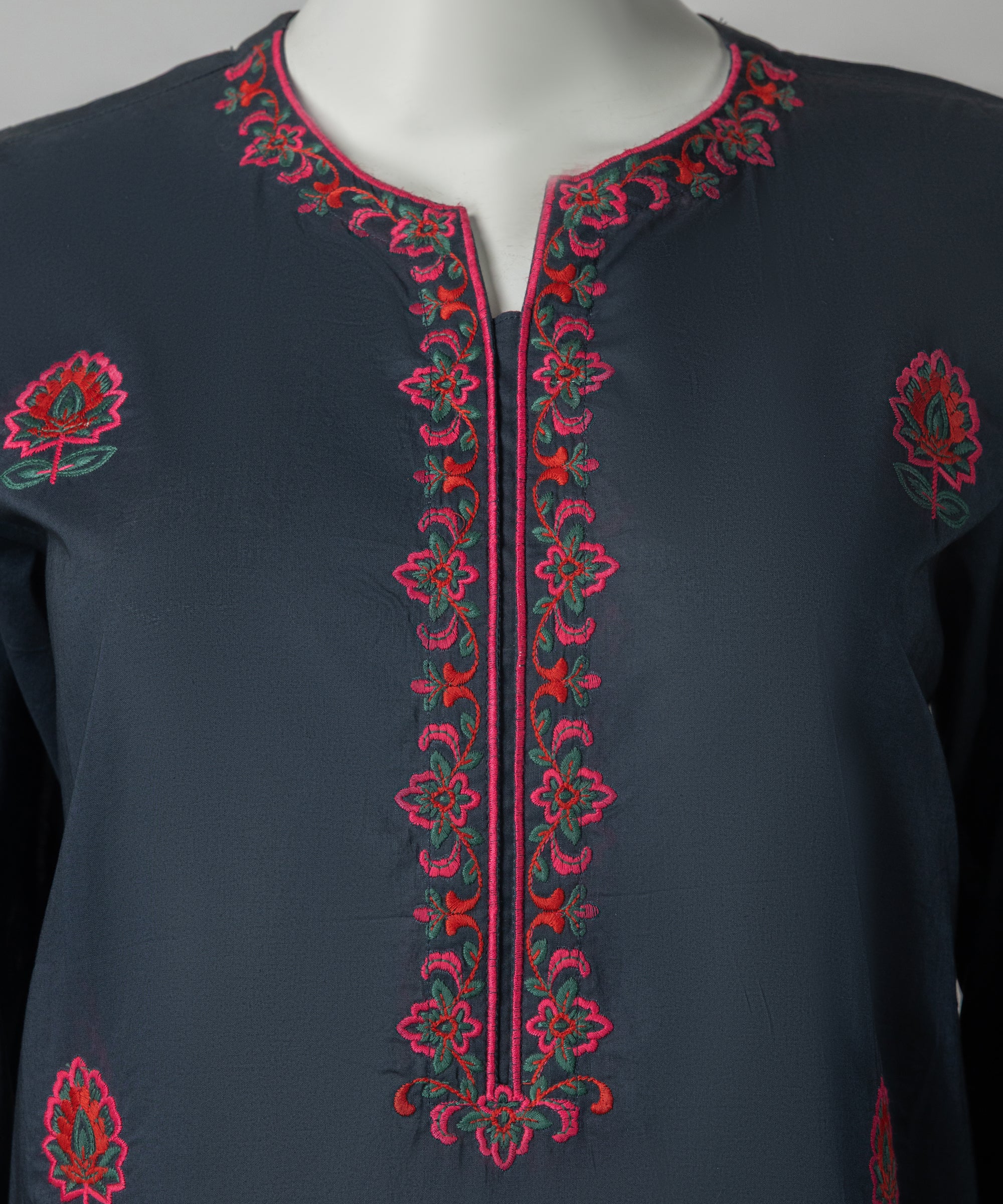 Dark Blue Jacquard Embroidered Stitched 3Pc