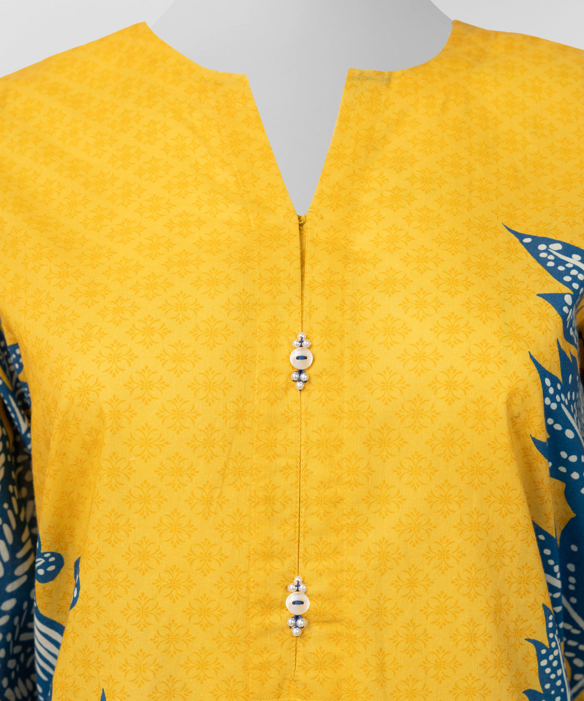 Yellow Liminal Digital Printed Stitched 3Pc