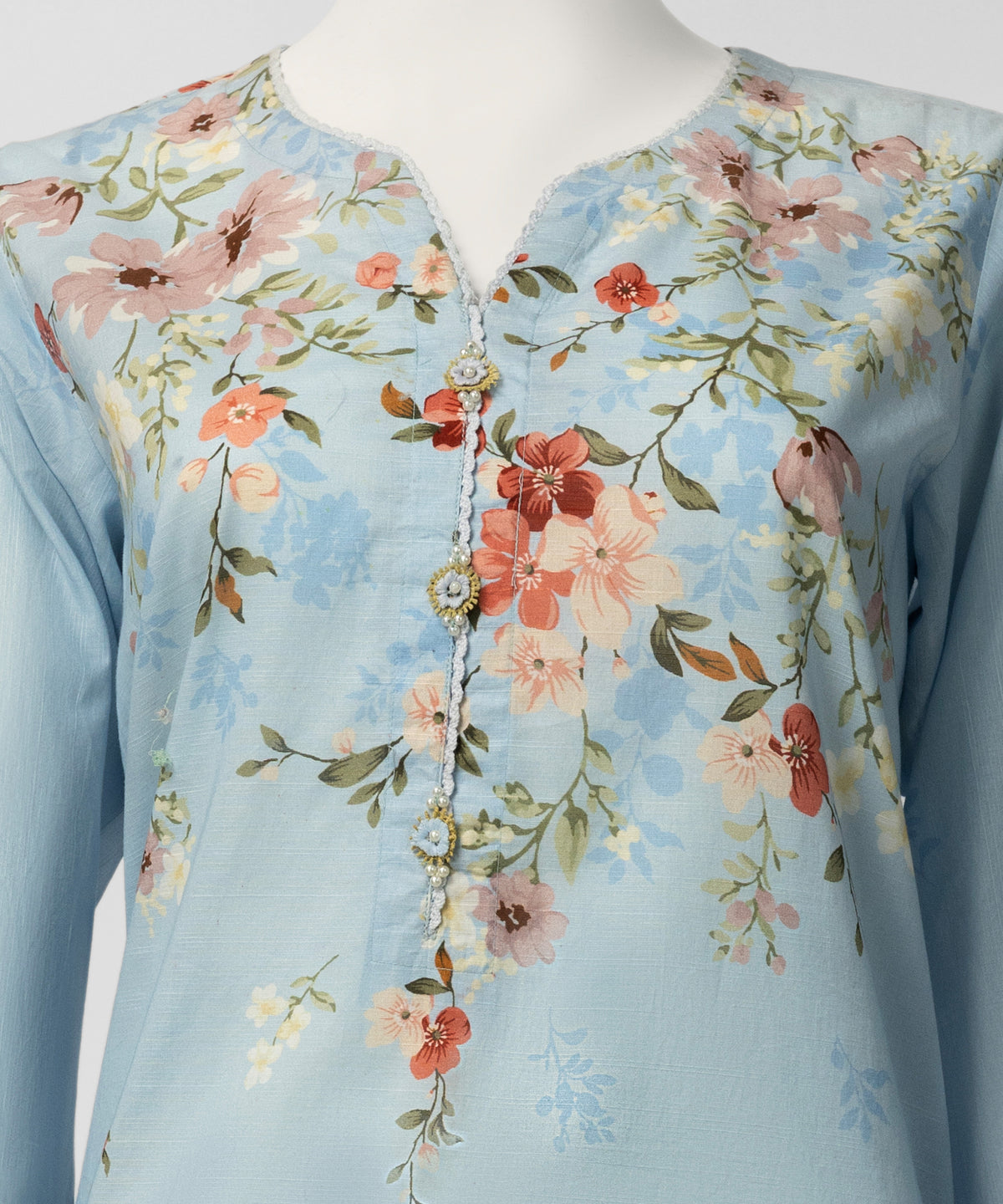 Blue Lawn Digital Printed Stitched 3Pc
