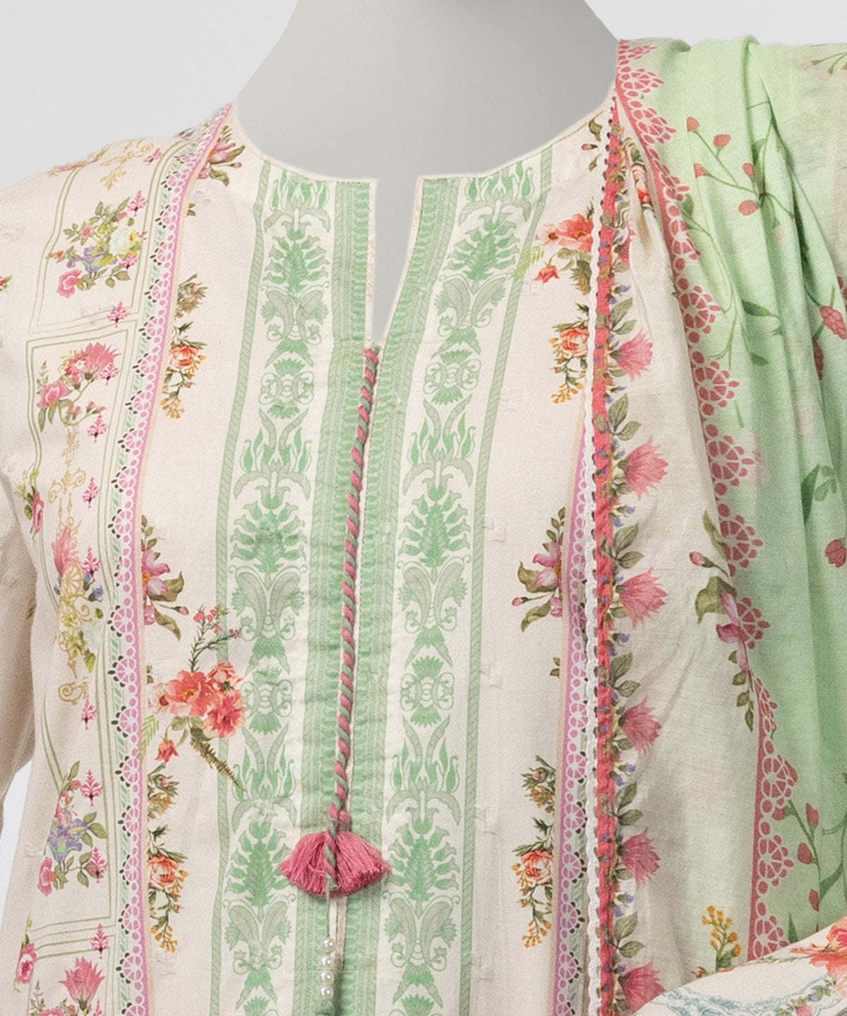 Cream Digital Printed Doria Stitched 3Pc