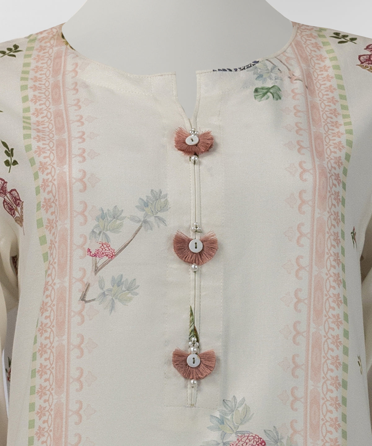Off White Viscose Digital Printed Stitched 3Pc