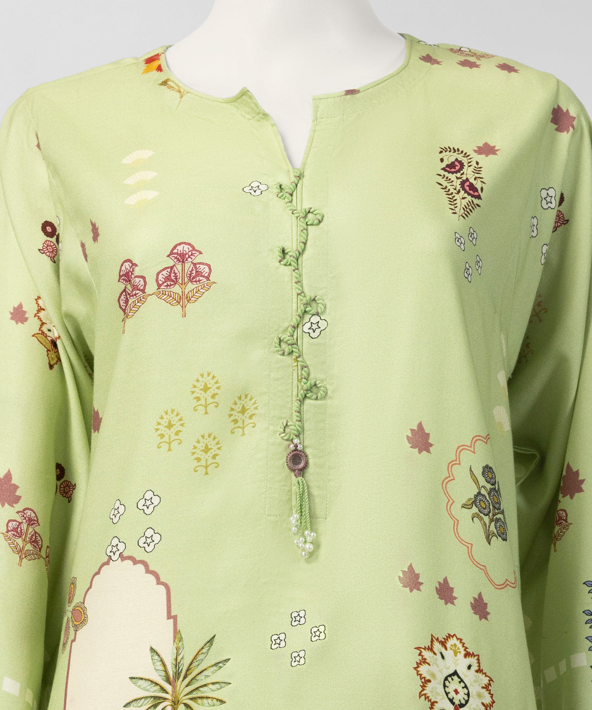 Green Viscose Digital Printed Stitched 3Pc