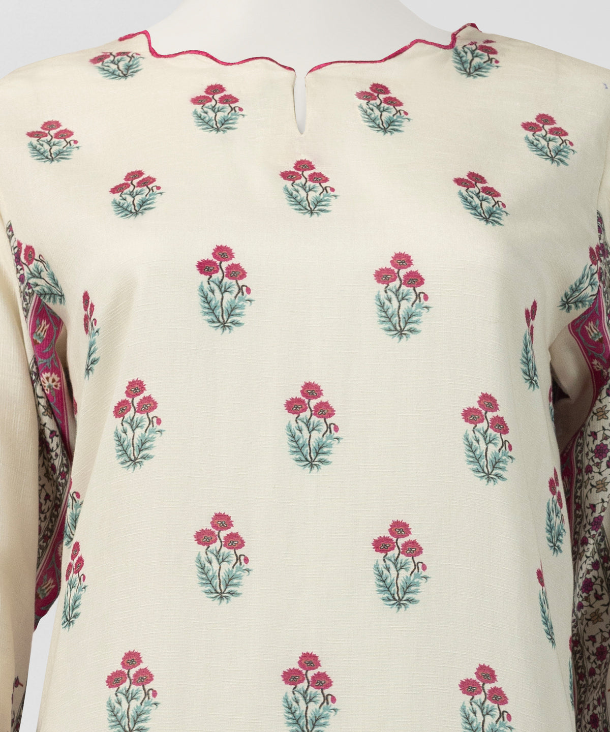 Off White Digital Printed Viscose Karandi Stitched 3Pc