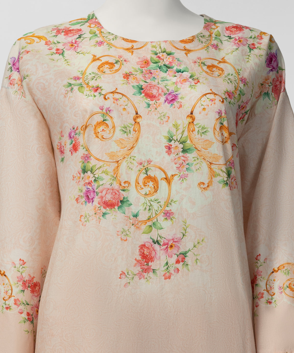 Peach Embroidered Liminal Stitched 3Pc