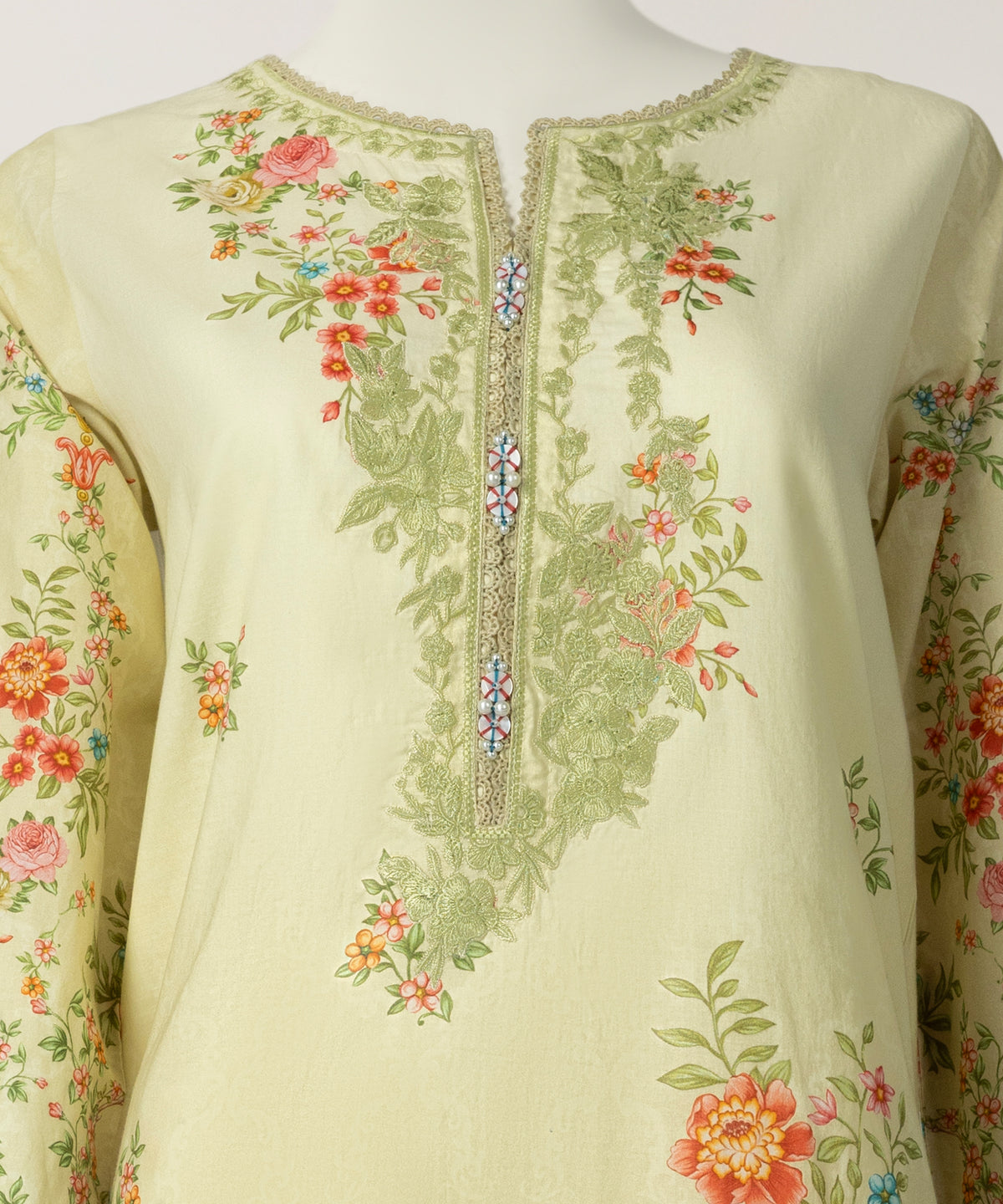Yellow Embroidered Liminal Stitched 3Pc