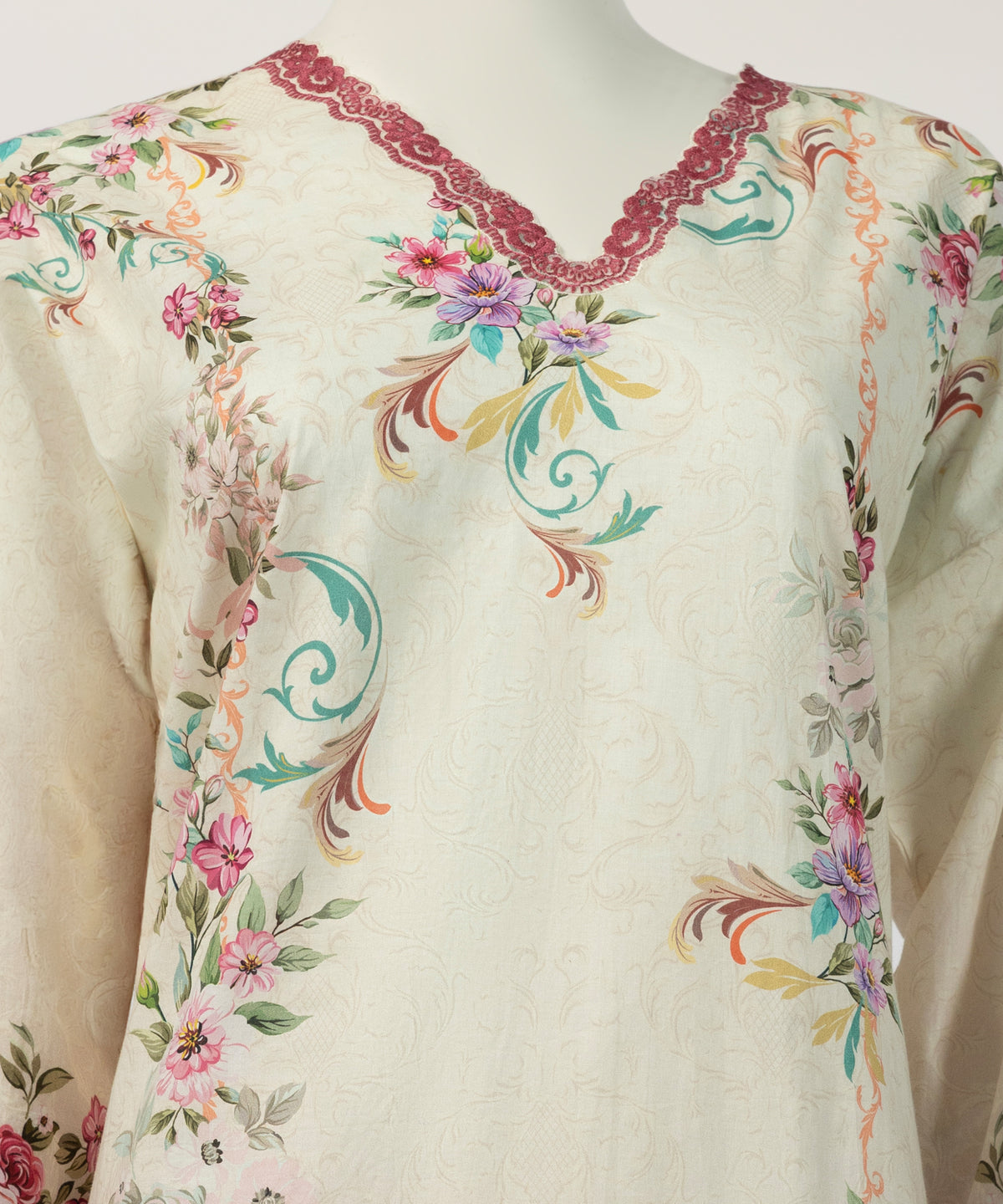 Ivory Embroidered Liminal Stitched 3Pc