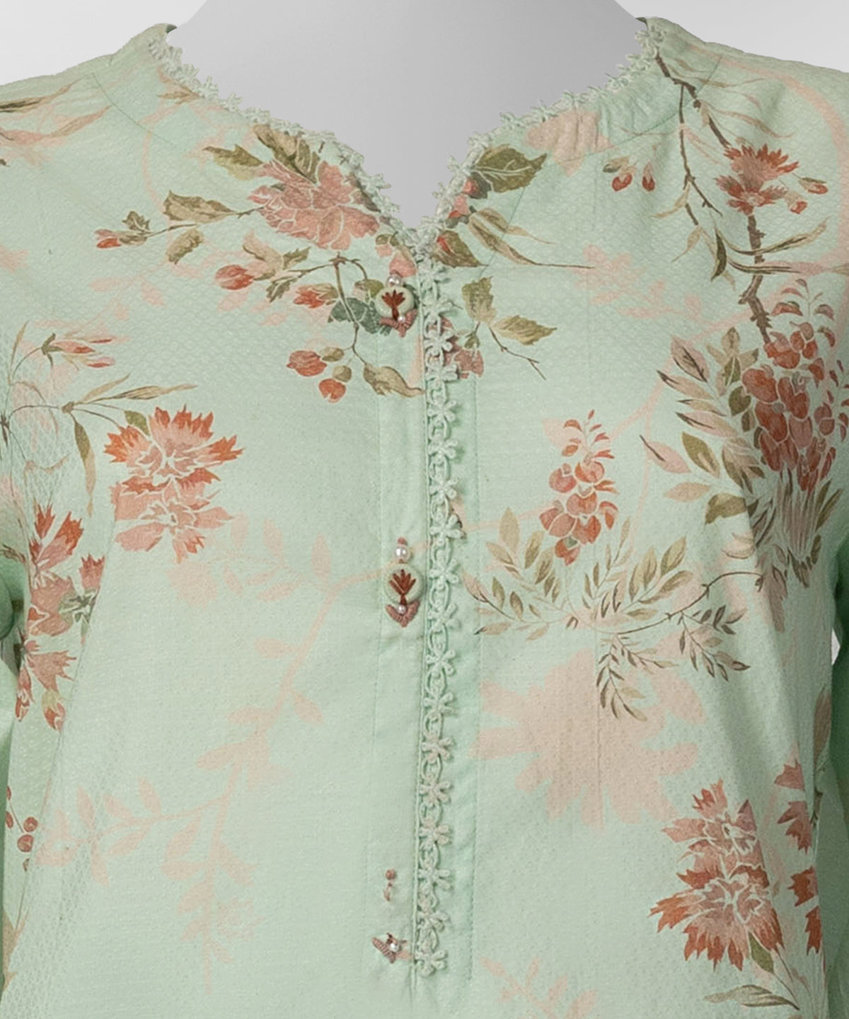 Light Green Embroidered Dobby Stitched 3Pc