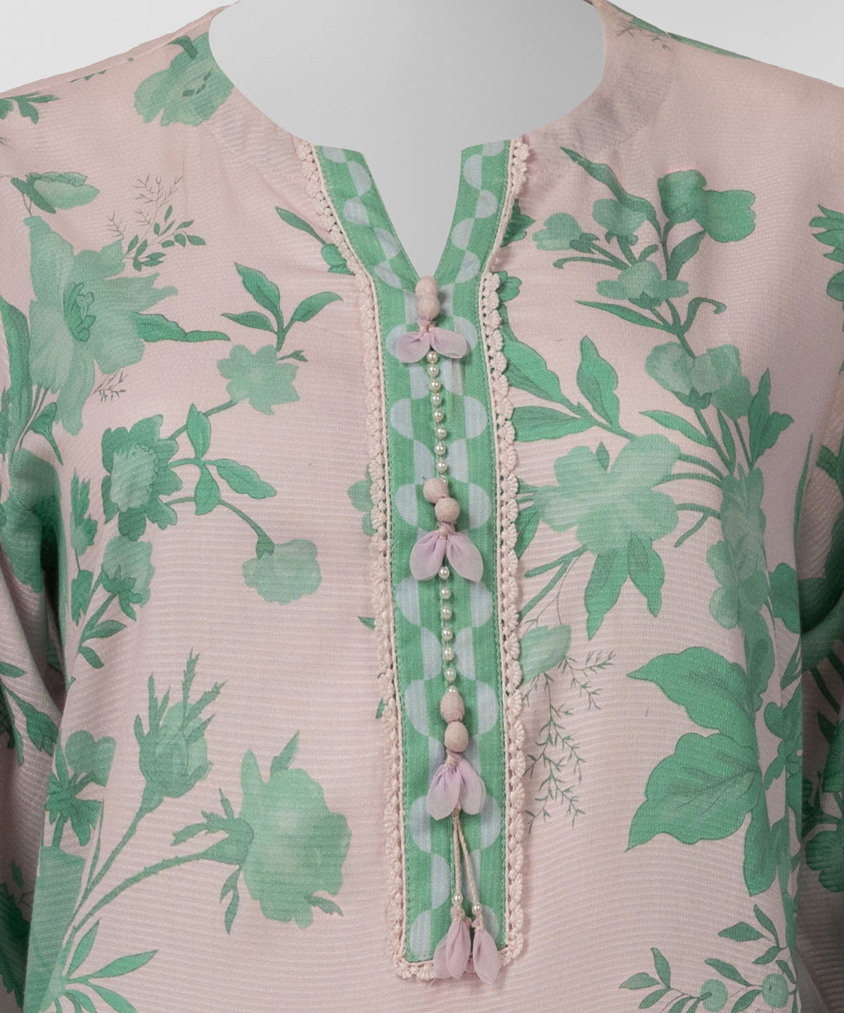 Pink Embroidered Dobby Stitched 3Pc