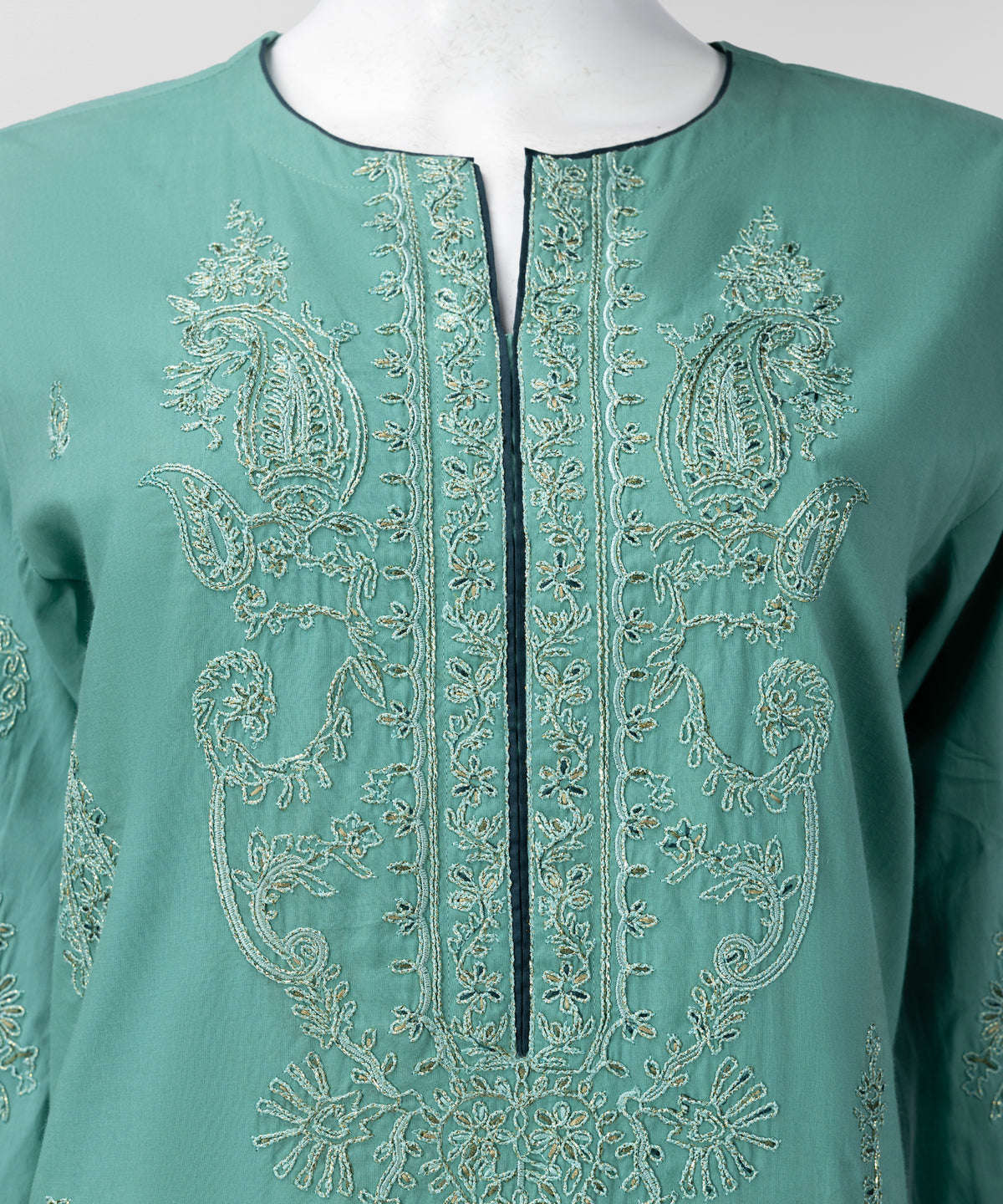 Green Embroidered Liminal Stitched 3Pc