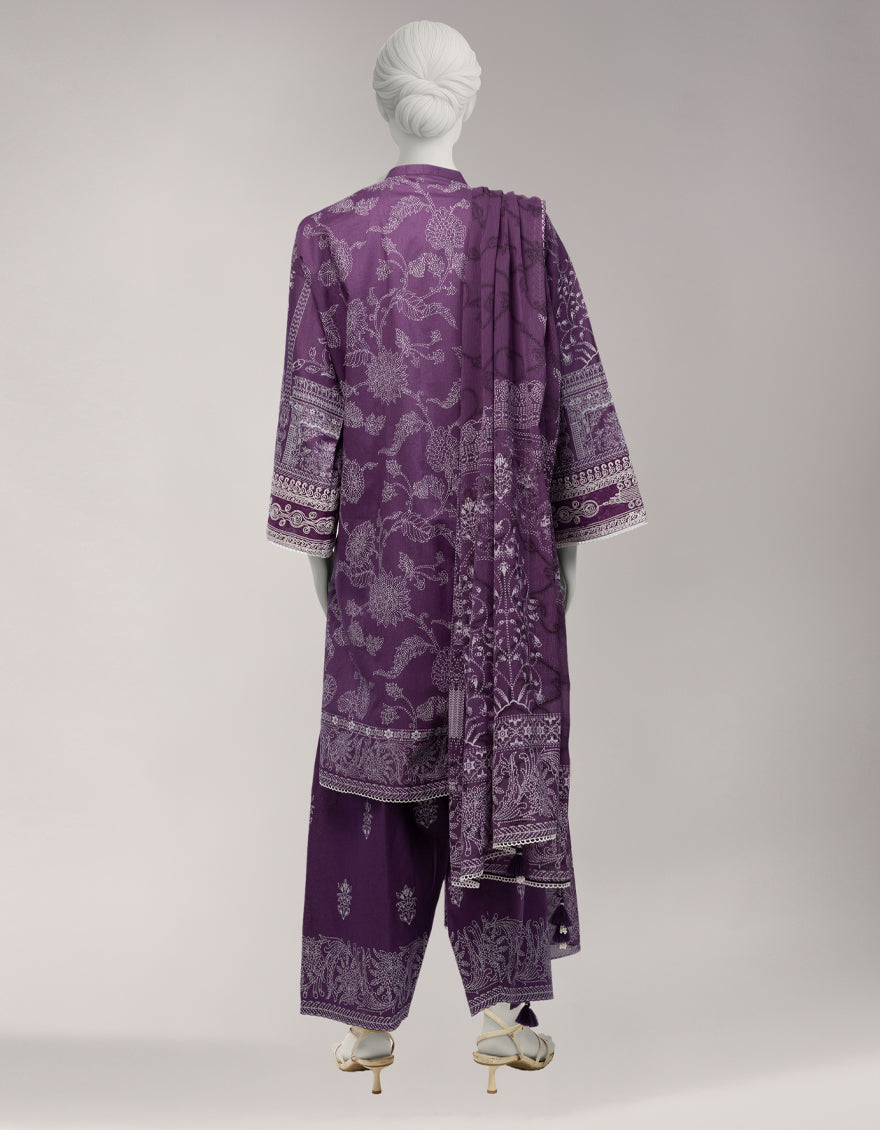 PURPLE LAWN EMBROIDERED UNSTITCHED 3PC