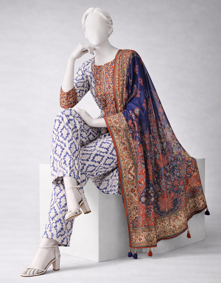 MULTICOLOR LAWN EMBROIDERED UNSTITCHED 3PC
