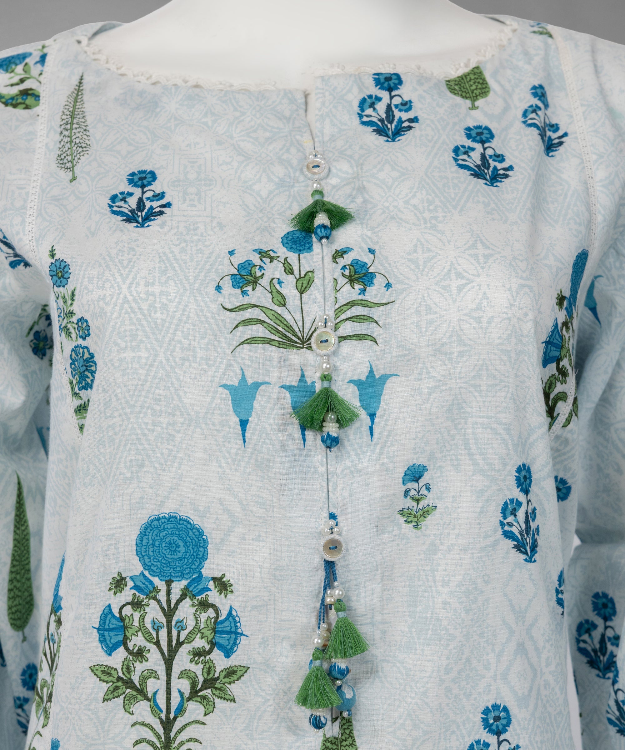White Lawn Printed Unstitched 3Pc