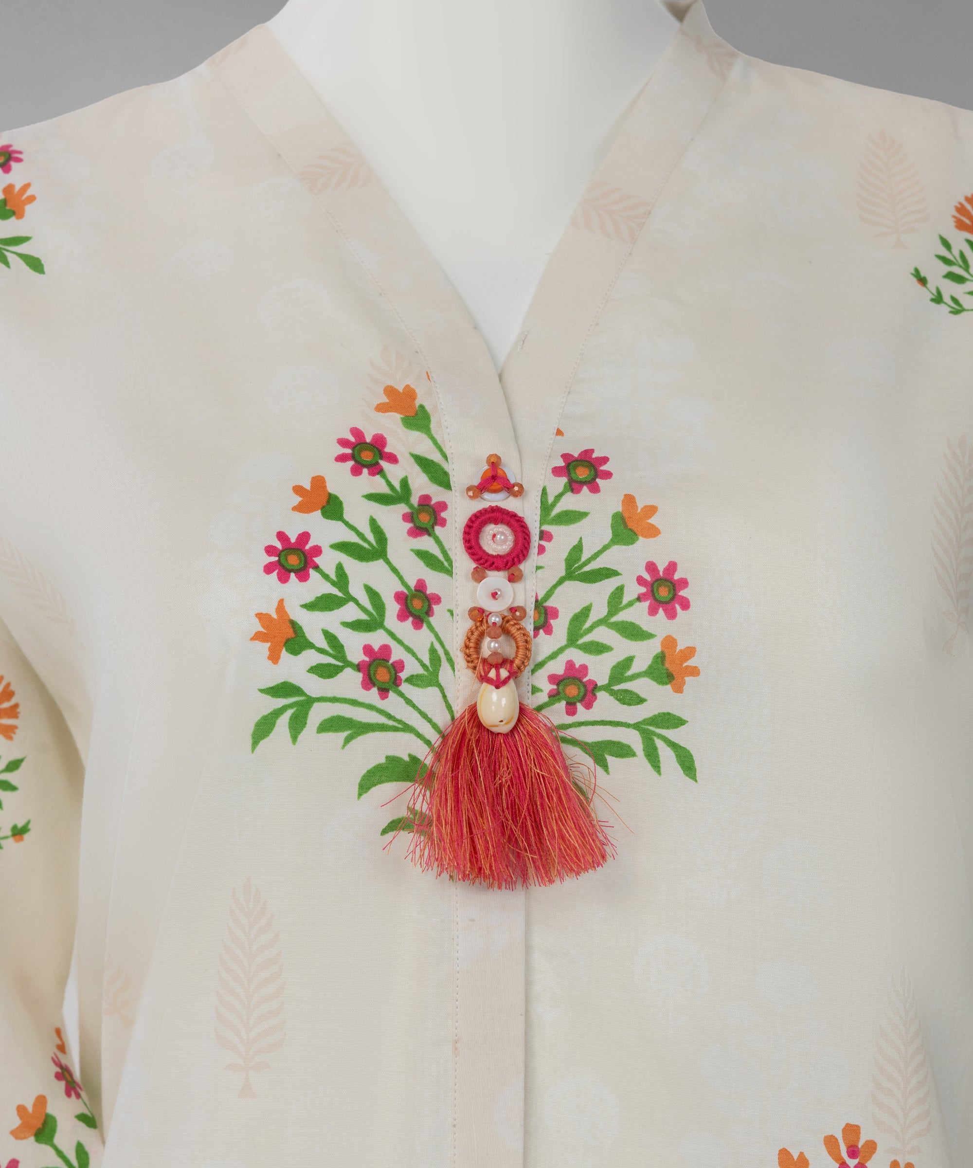 Off White Lawn Printed Unstitched 3Pc