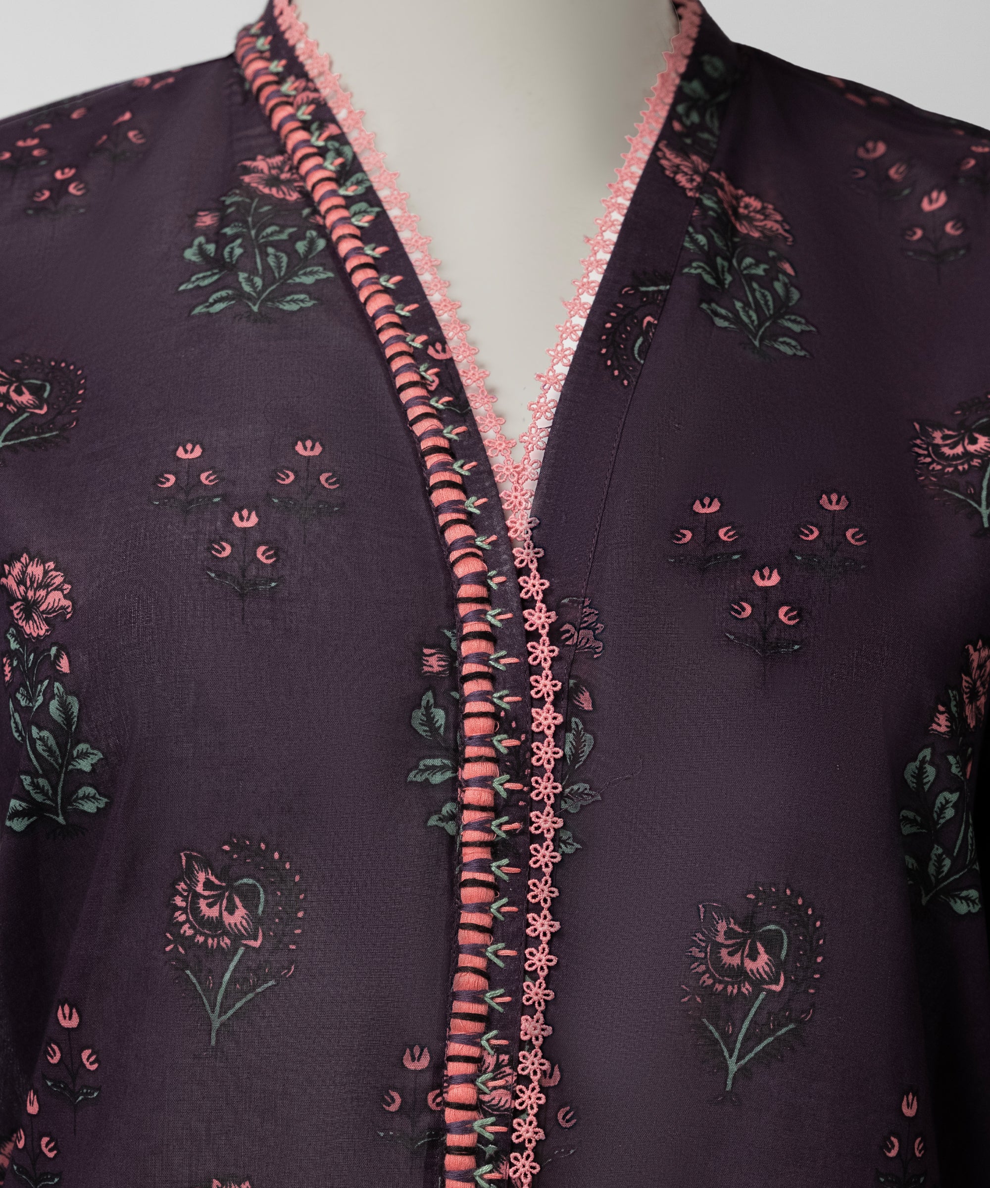 Purple Lawn Printed Unstitched 3Pc