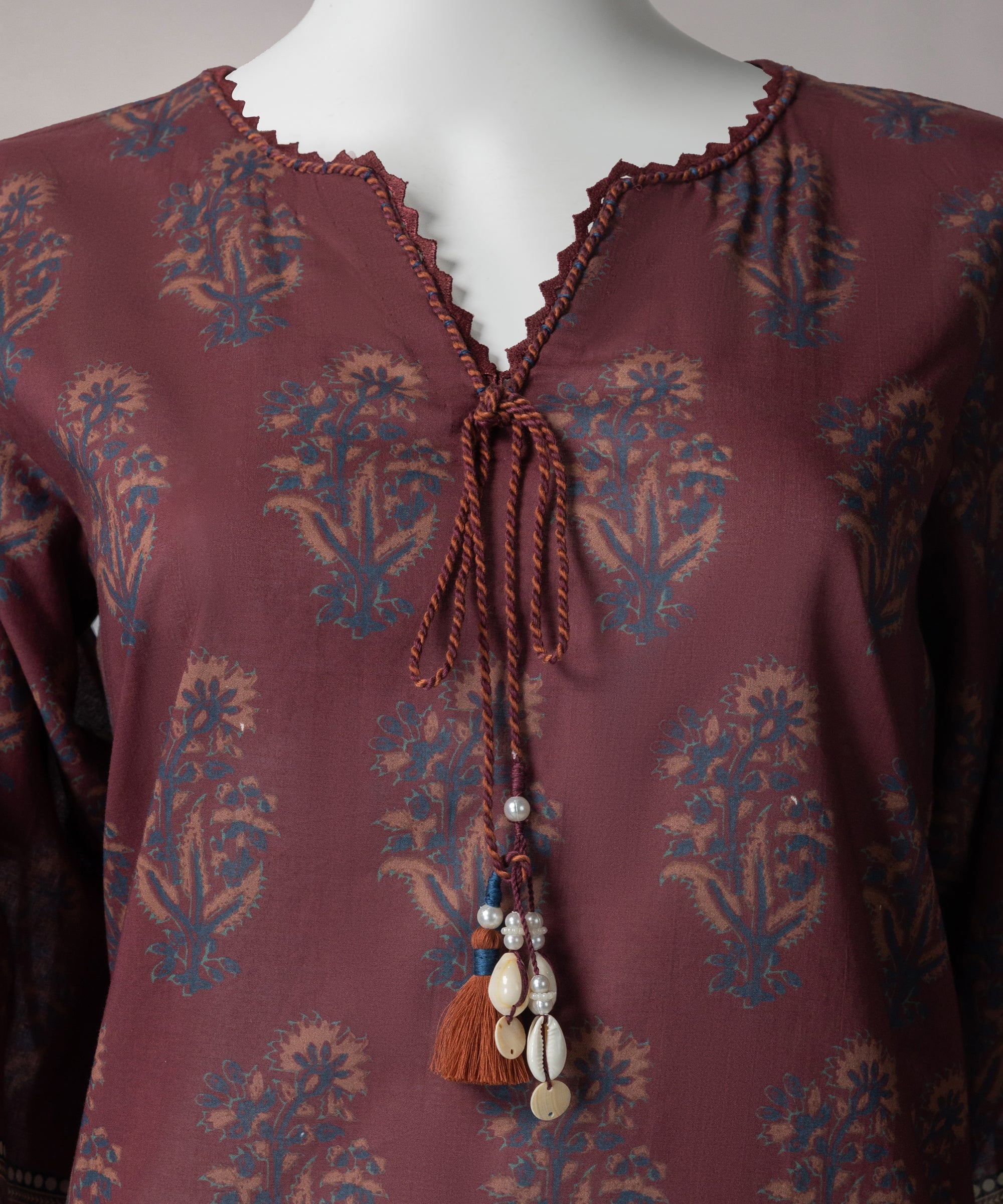 Maroon Lawn Digital Printed Unstitched 3Pc
