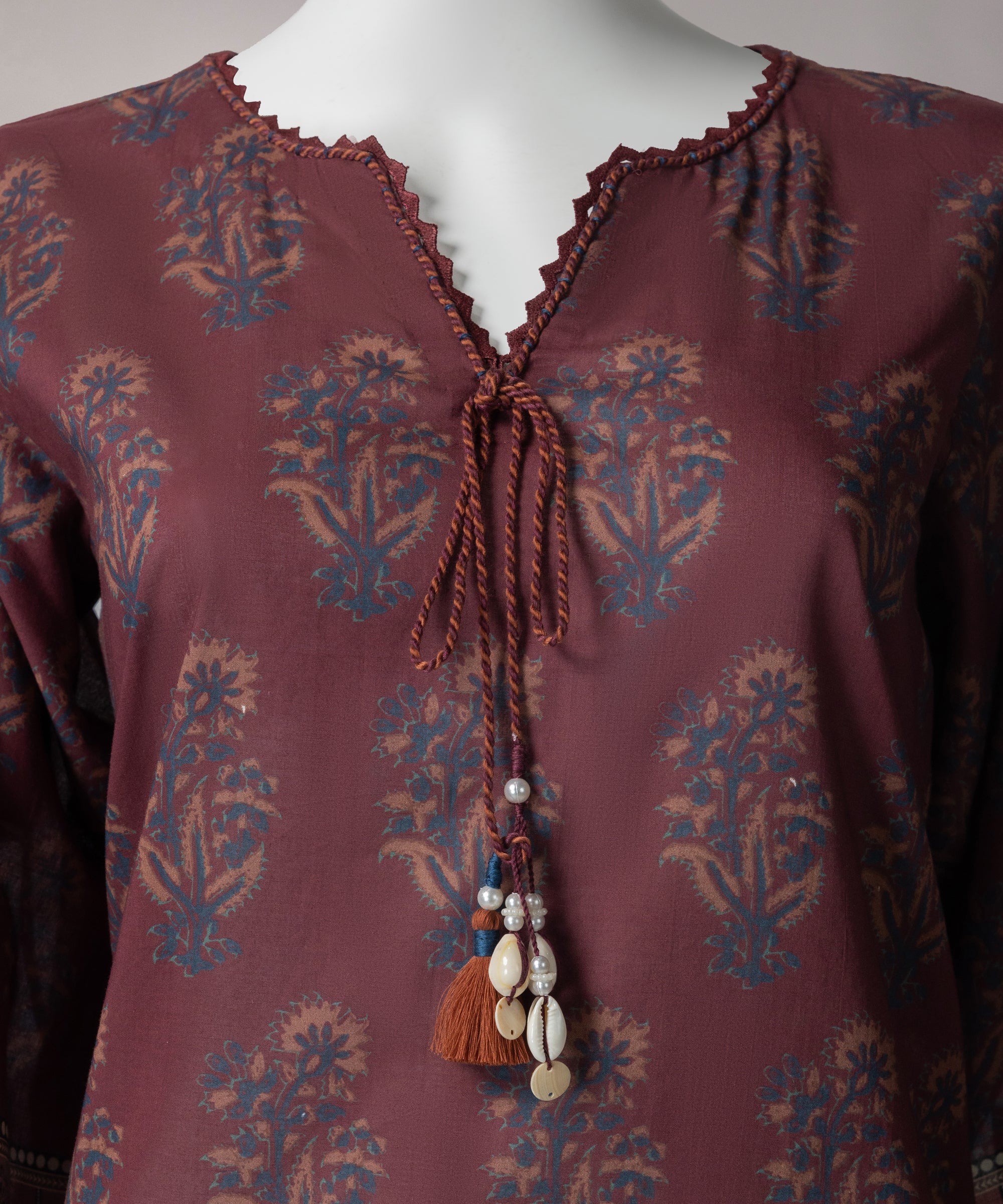 Maroon Lawn Digital Printed Unstitched 3Pc