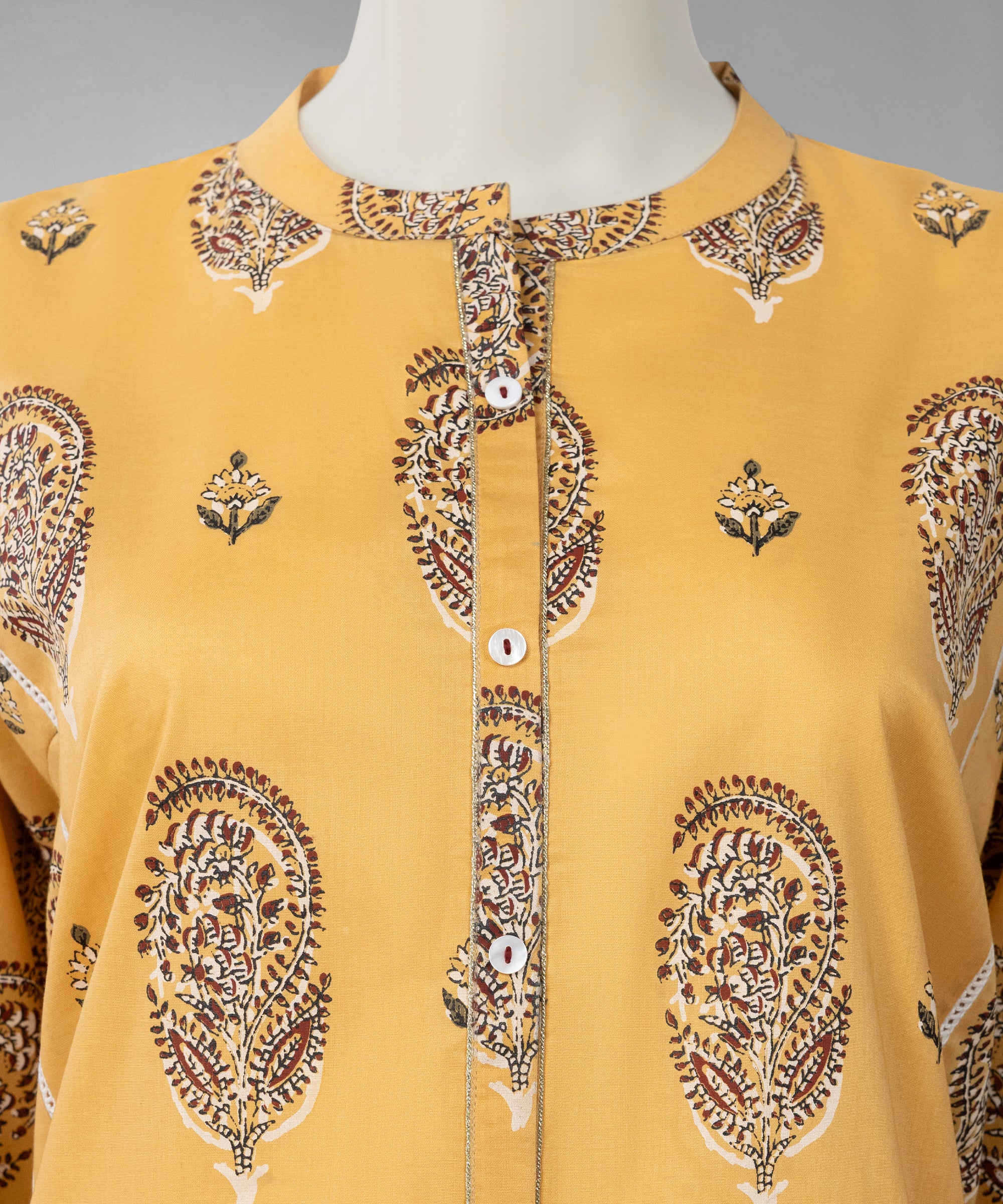 Yellow Lawn Paste Printed Unstitched 3Pc
