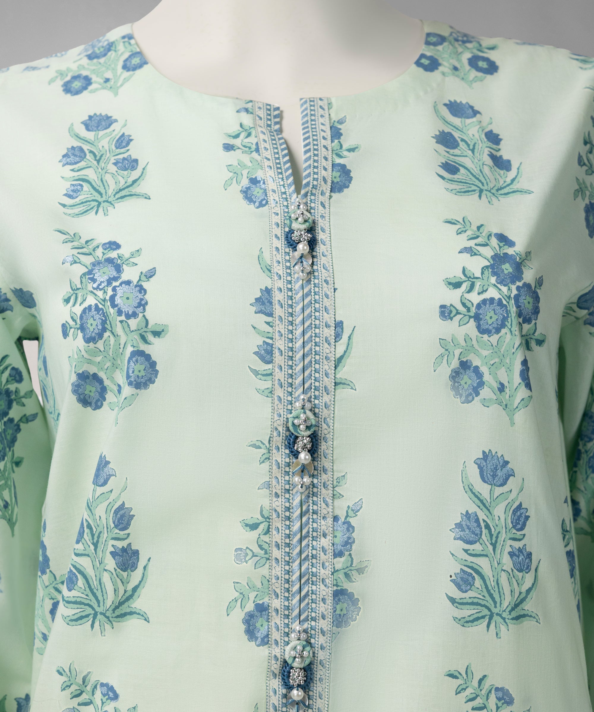 Light Green Lawn Paste Printed Unstitched 3Pc