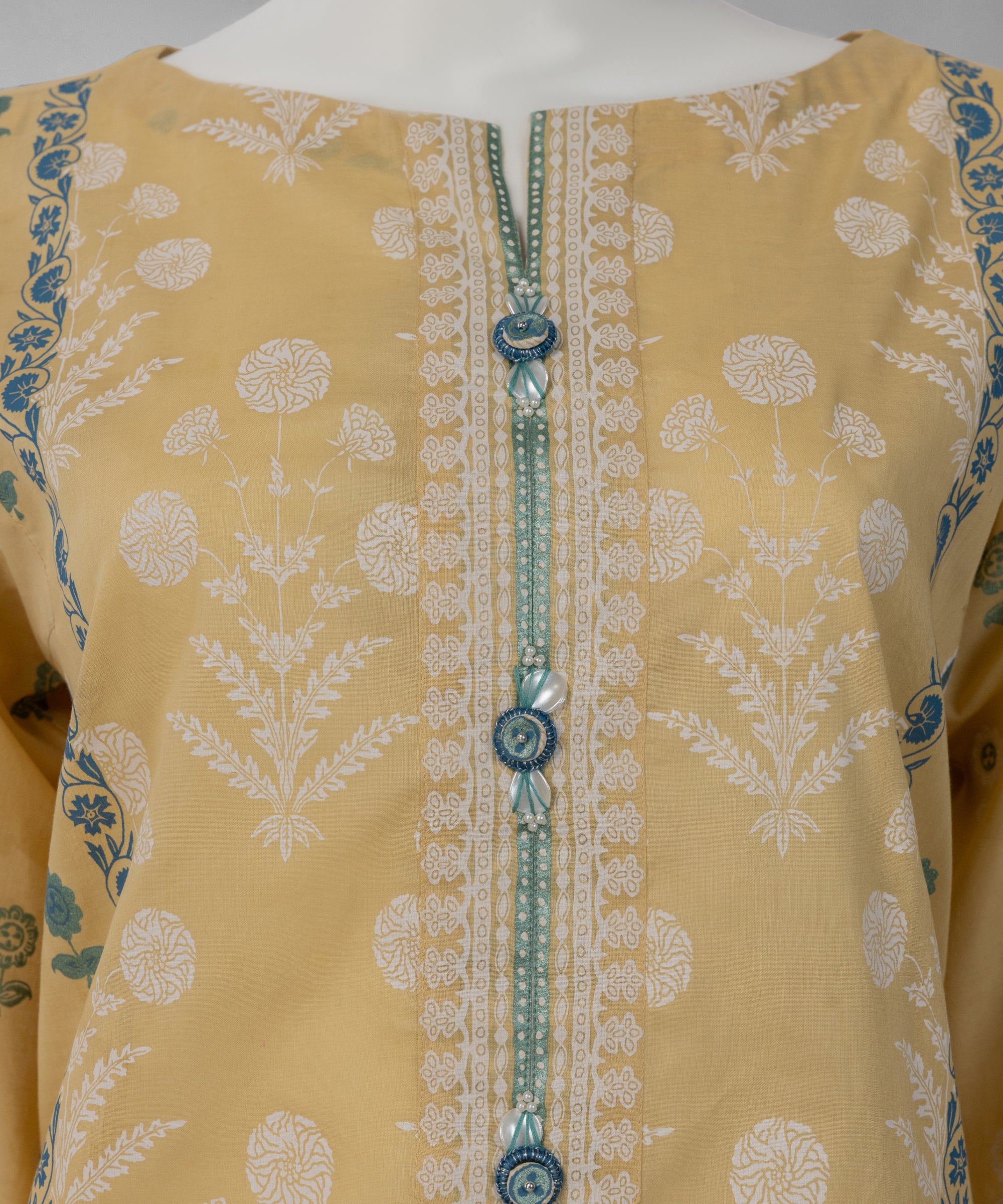 Cream Lawn Paste Printed Unstitched 3Pc