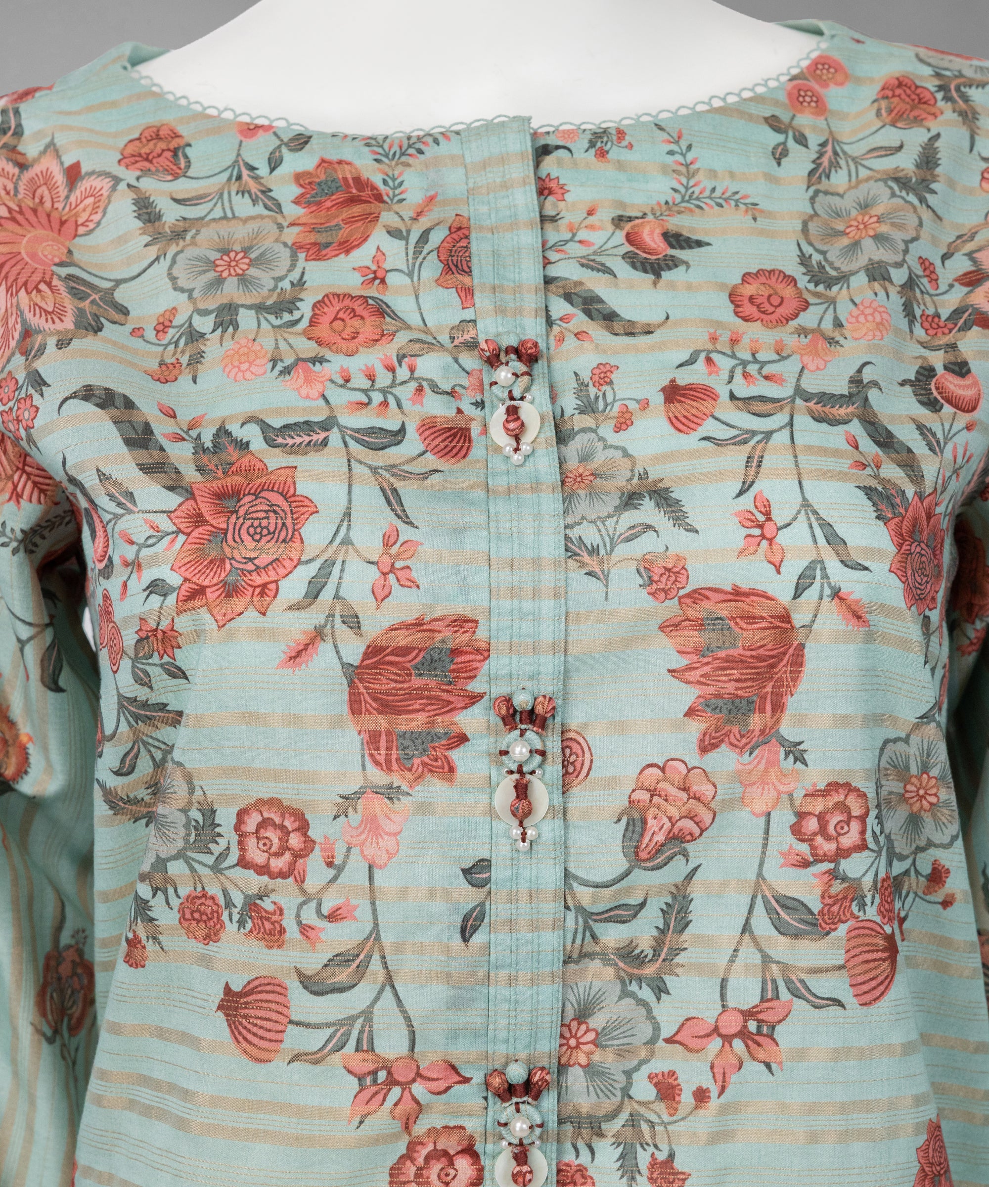Sea Green Jacquard Digital Printed Unstitched 3Pc