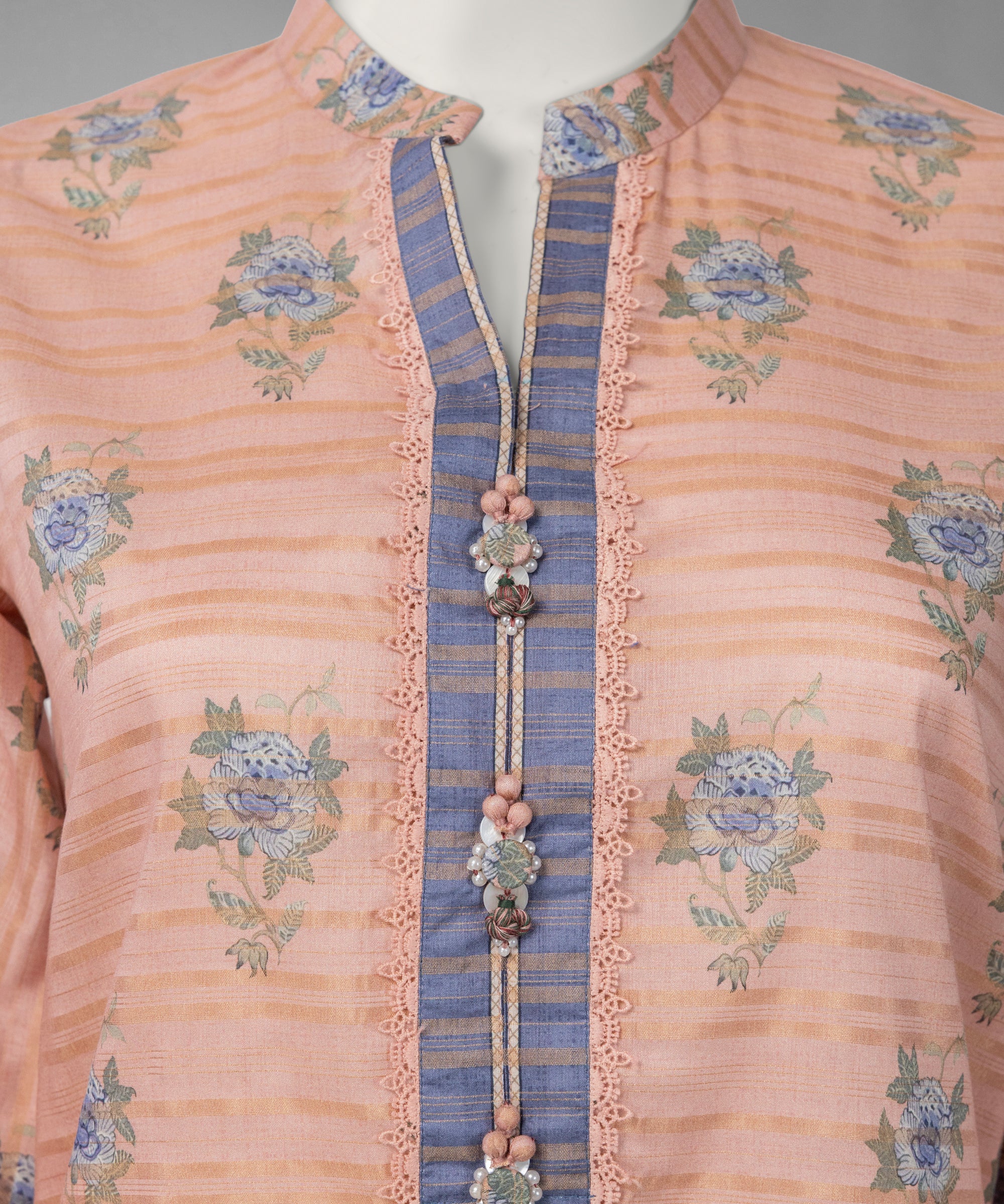 Pink Jacquard Digital Printed Unstitched 3Pc