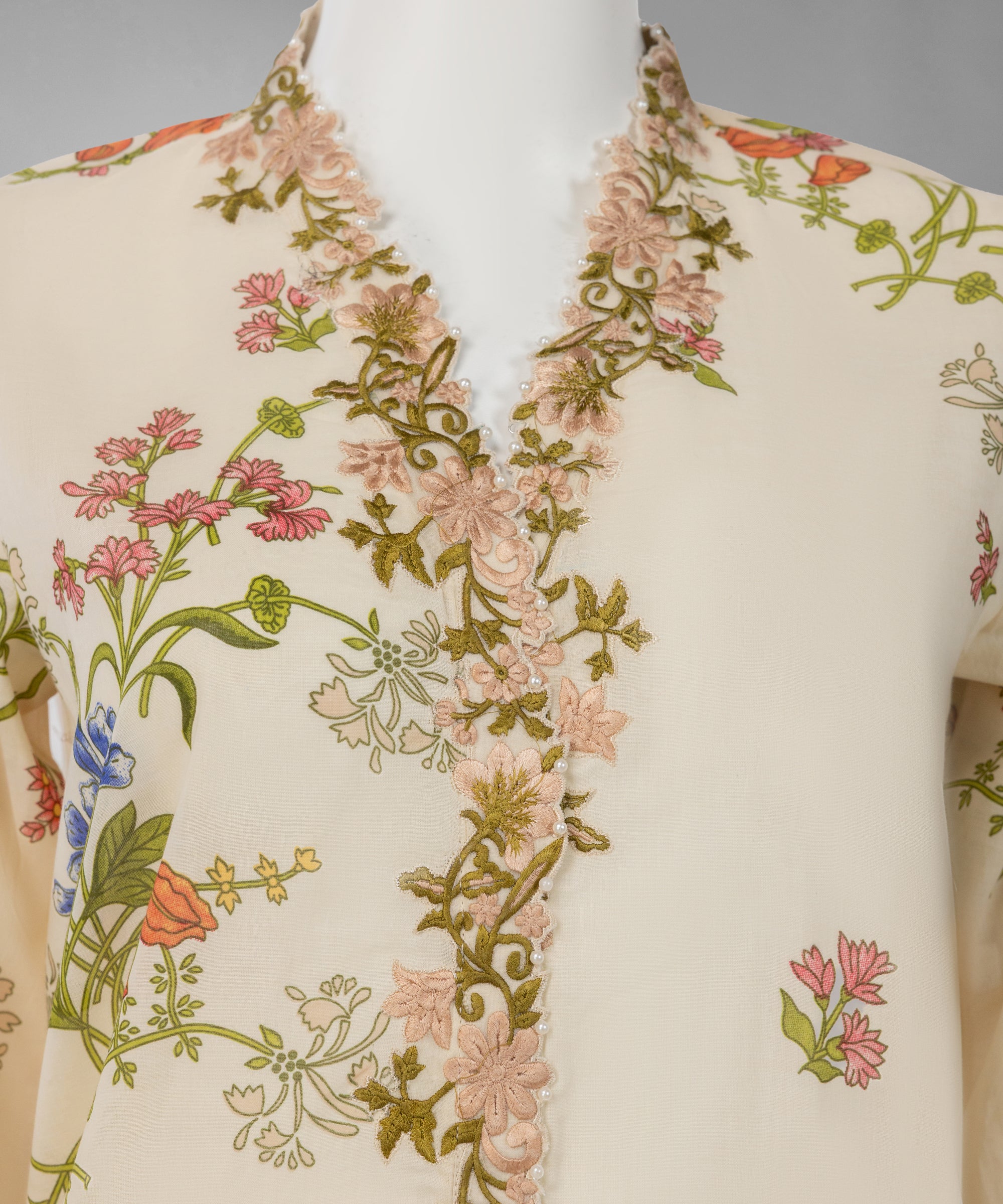 Multicolor Lawn Embroidered Unstitched 3Pc