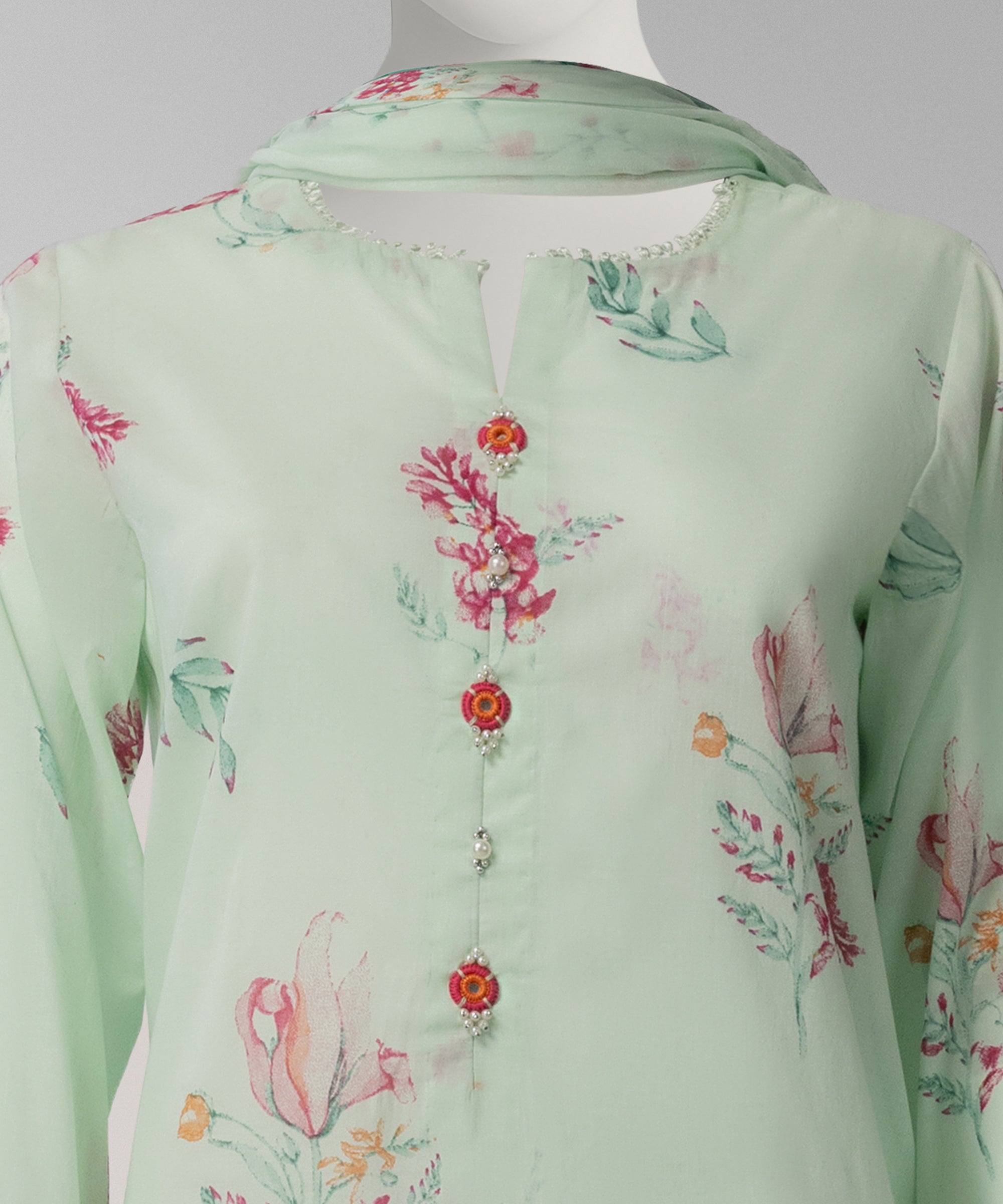 Multicolor Lawn Embroidered Unstitched 3Pc