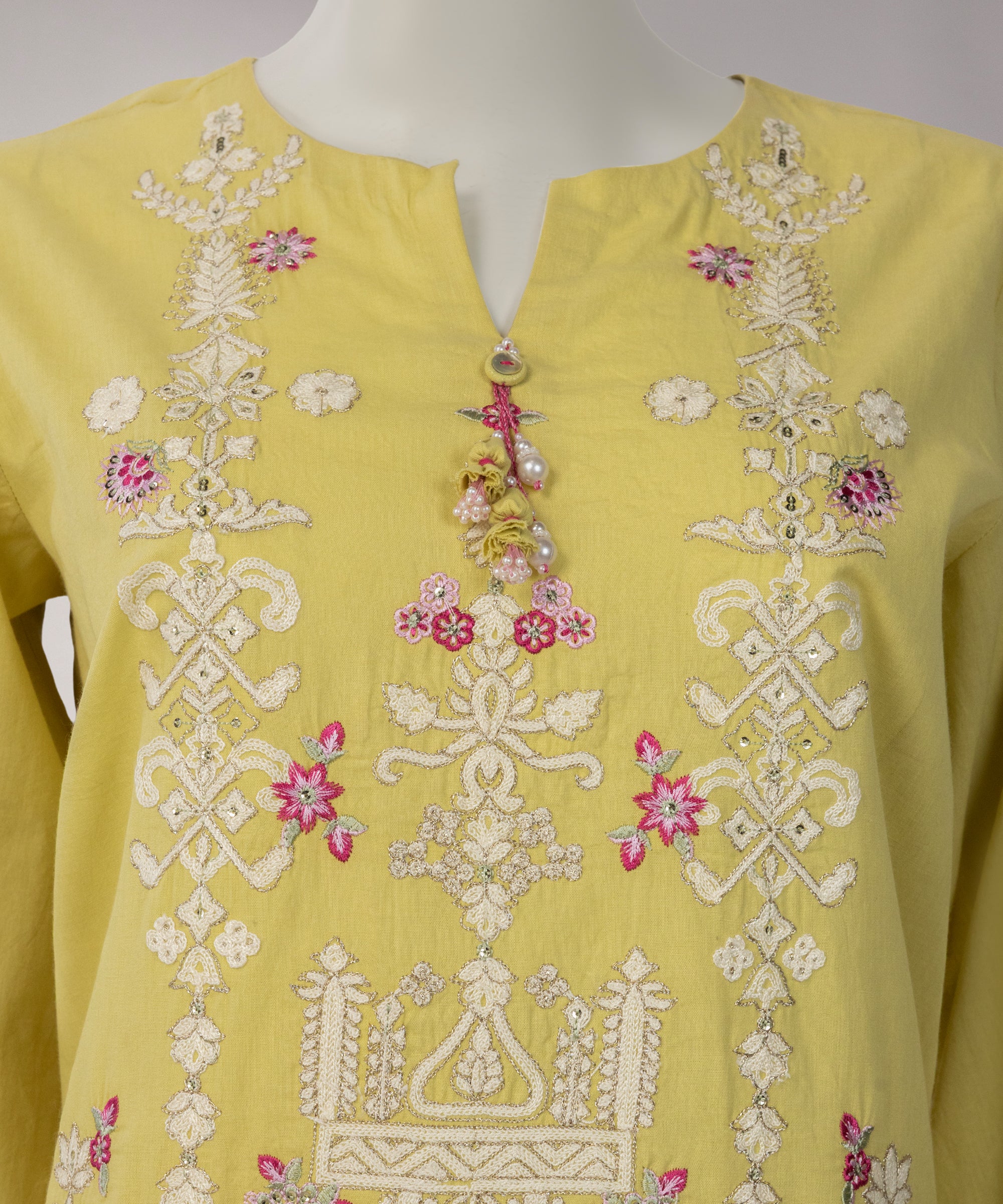 Yellow Lawn Embroidered Unstitched 3PC