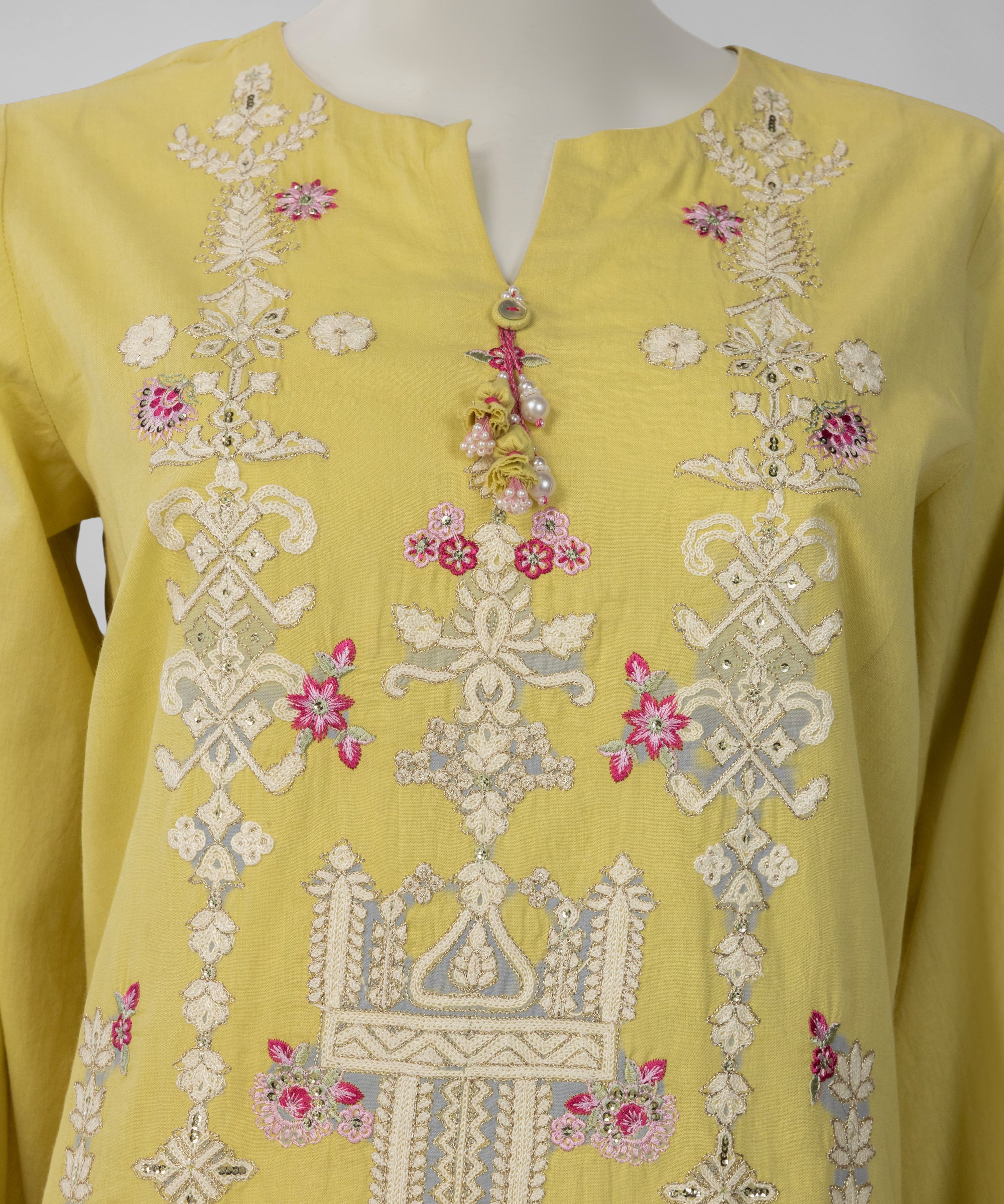 Yellow Lawn Embroidered Unstitched 3PC